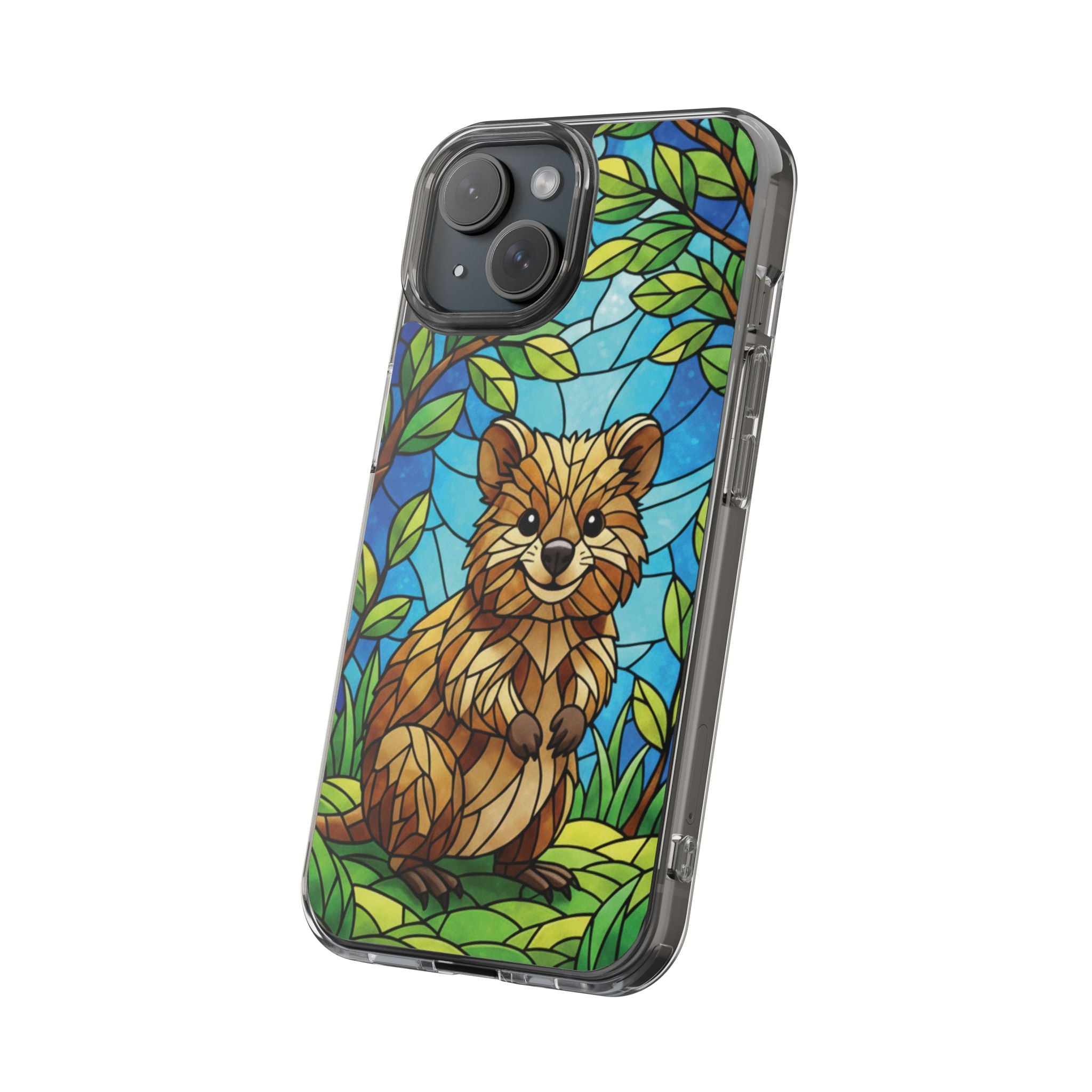 Quokka Phone Case Design Art Mobile Cover Phone Protection Device Skin Animal Print Stained Glass Art Australian Wildlife Gift Idea Phone