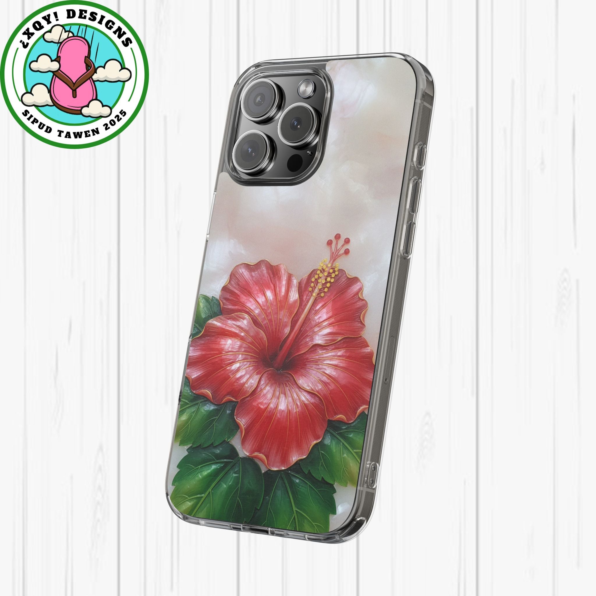 Unique Red flower art Phone Case Floral relief carving Red hibiscus sculpture Decorative tropical flower decor vibrant artistic