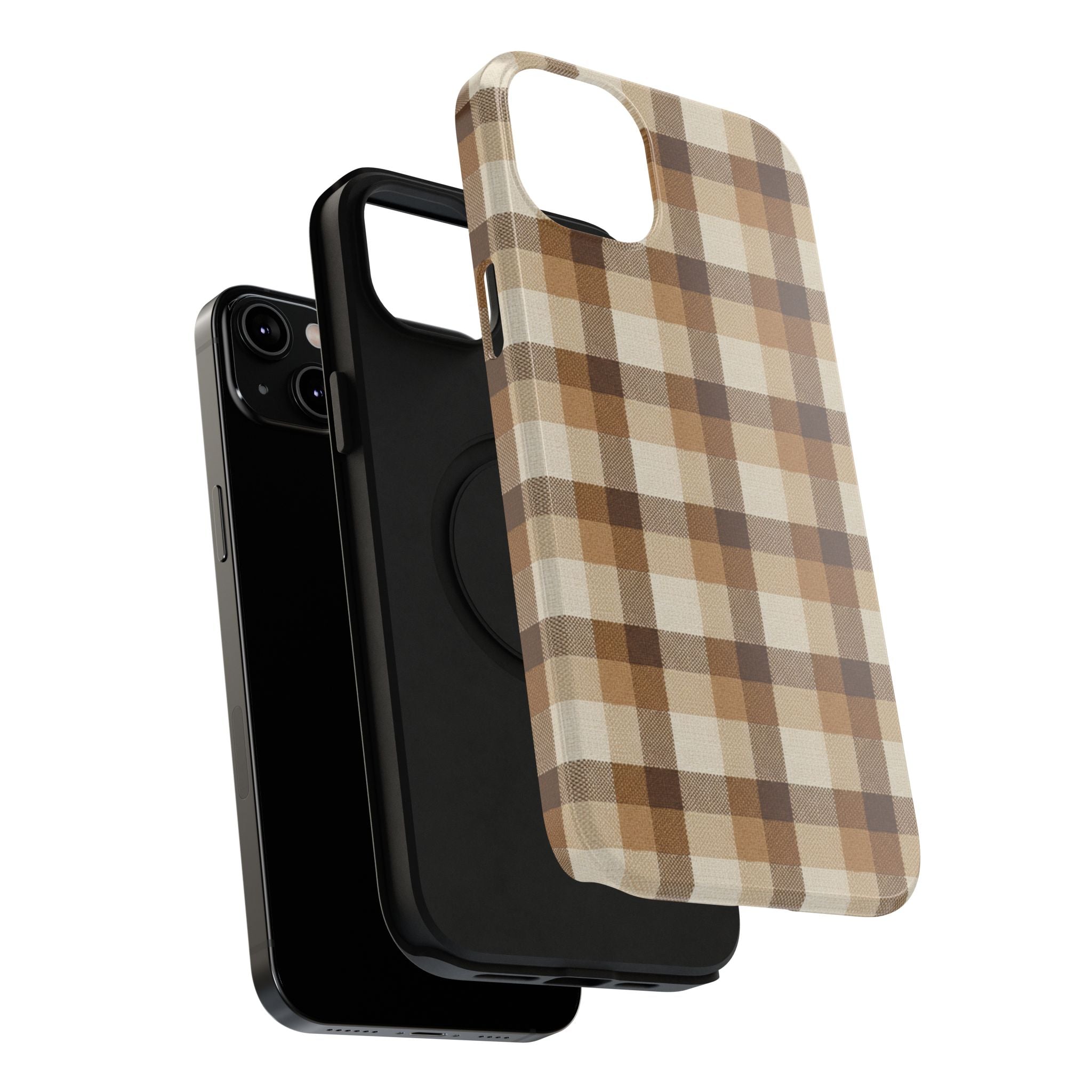 Brown Plaid Pattern Impact-Resistant Case | Checkered Phone Case