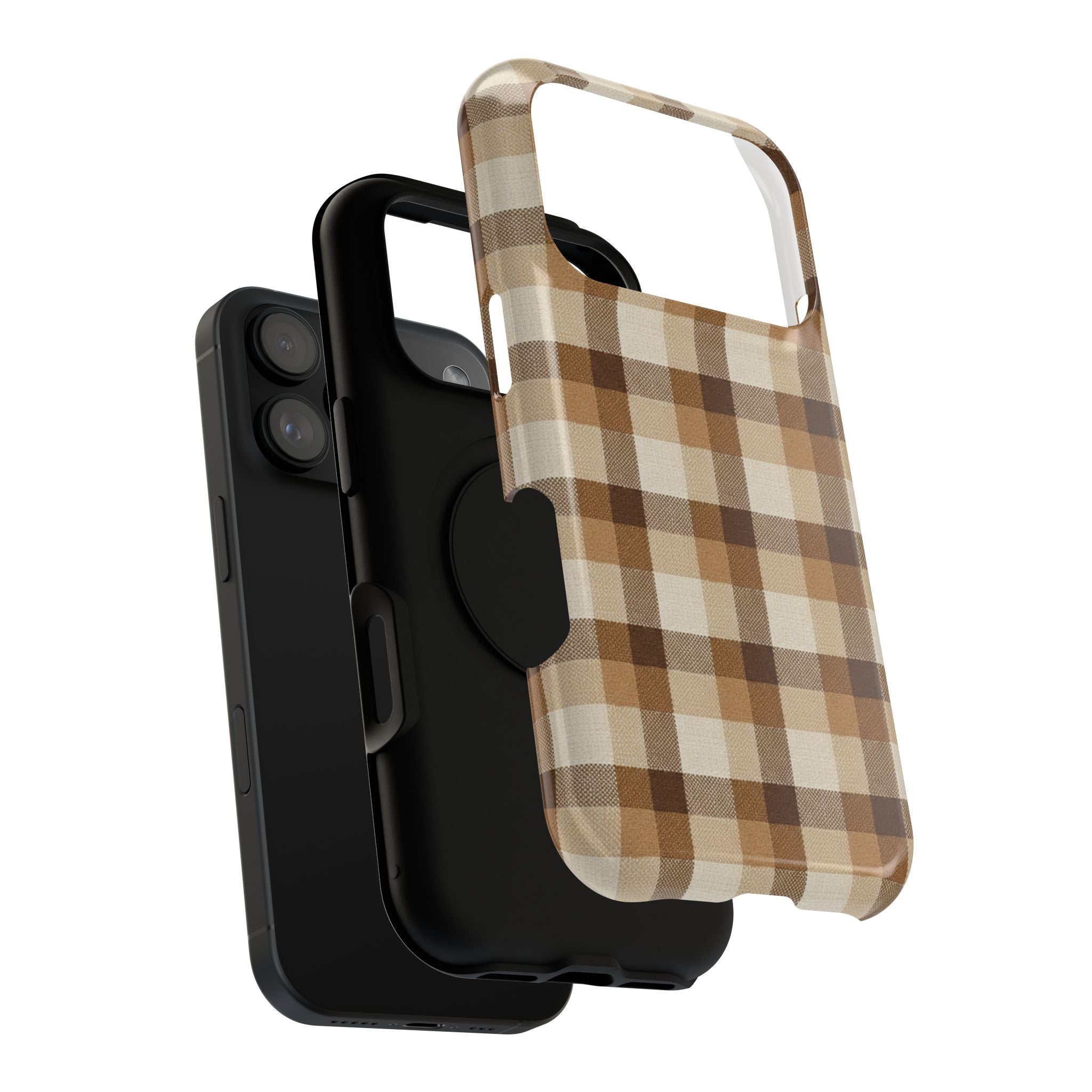 Brown Plaid Pattern Impact-Resistant Case | Checkered Phone Case