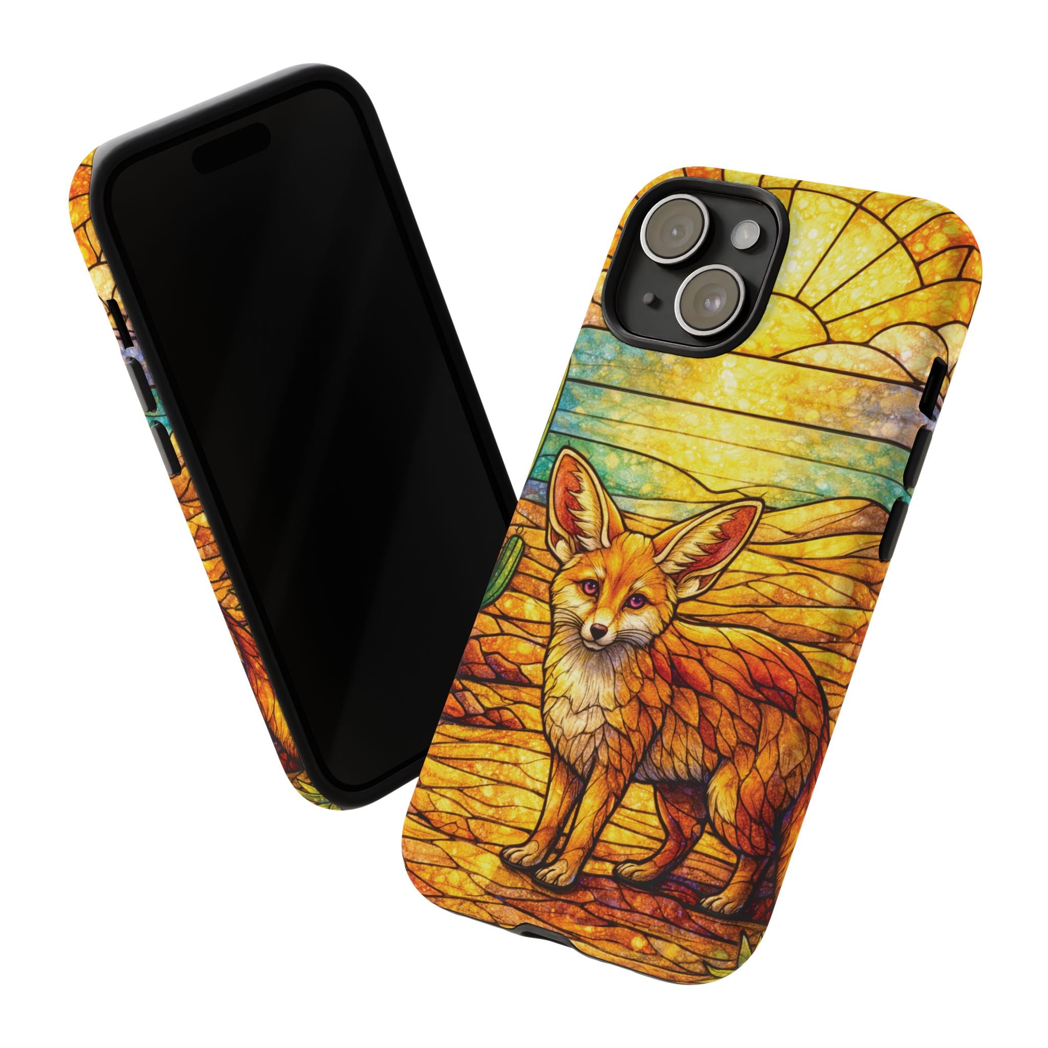 Desert Fox Stained Glass Phone Case — Galaxy & iPhone Pixel Compatible