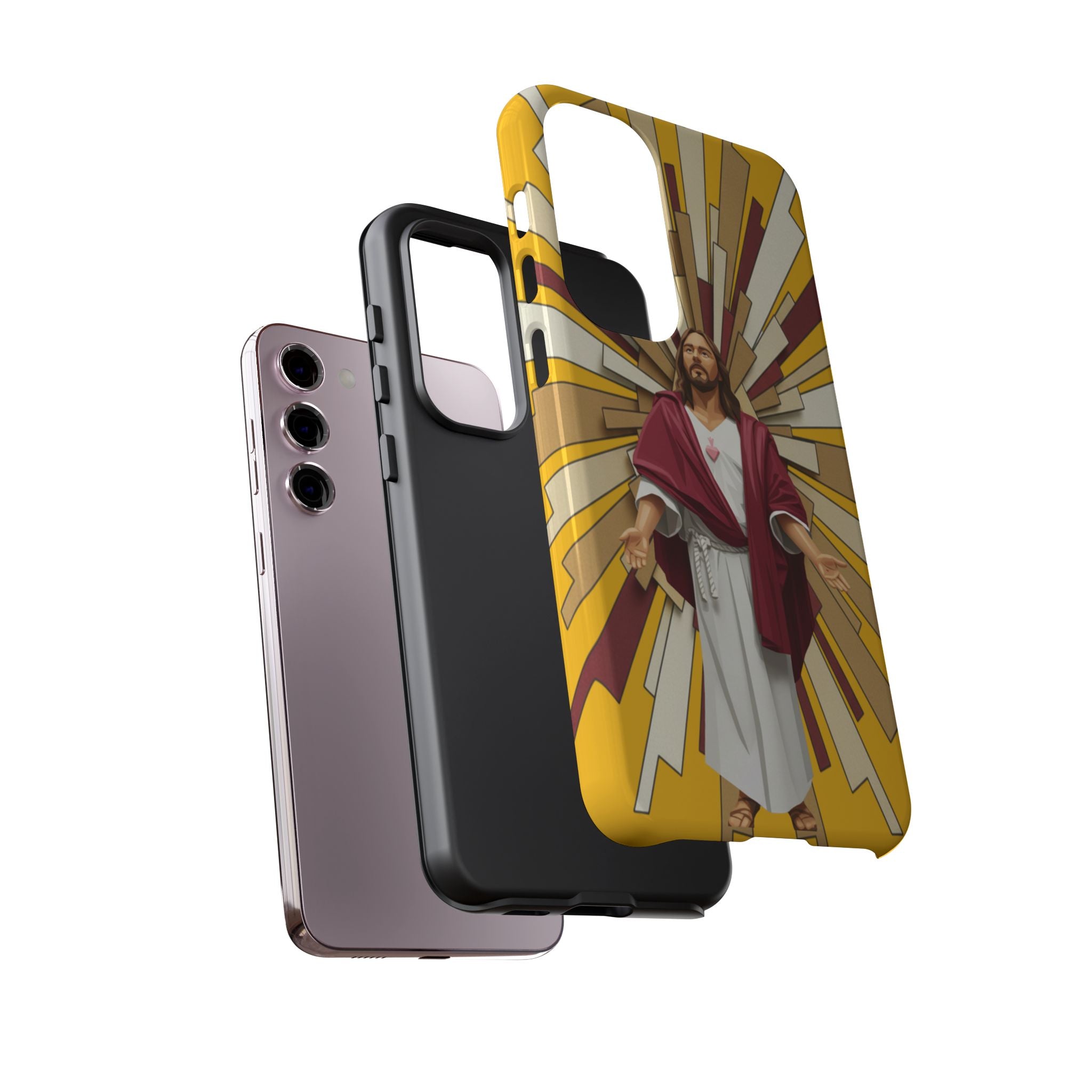 Radiant Jesus Art Phone Case | Christian Faith Inspirational Protective Cover