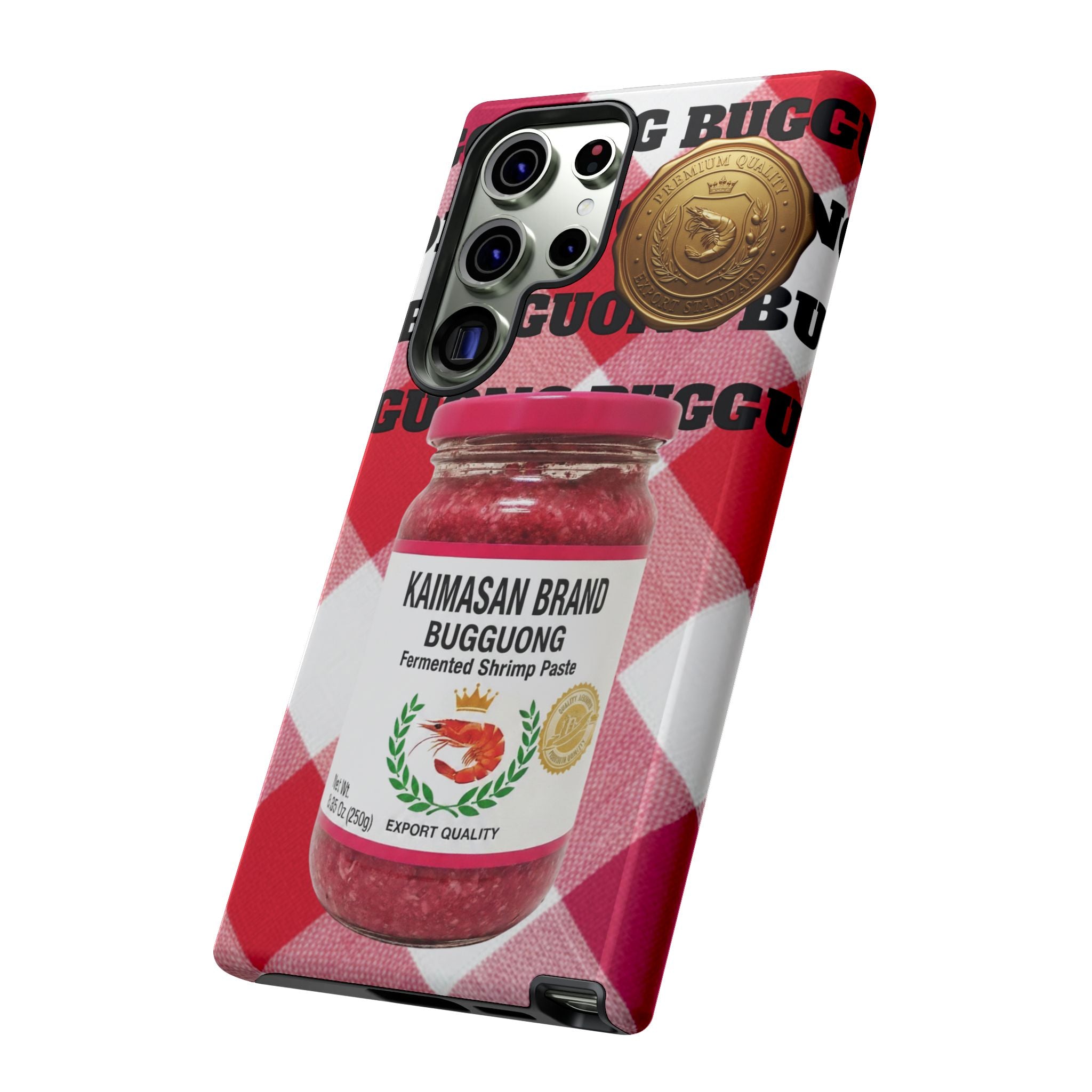 Red Gingham Phone Case Filipino Food Lover Gingham Pattern Phone Accessory Foodie Philippine Cuisine Lover Gift for Foodies