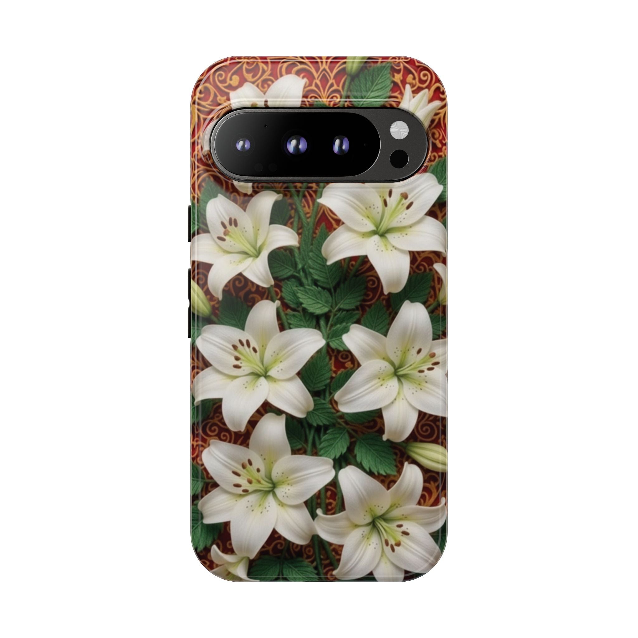 Luxury Lily Phone Case Elegant Floral Ornate Botanical Style Pristine White Bloom Motif Unique Accessory for iPhone Samsung Pixel Devices