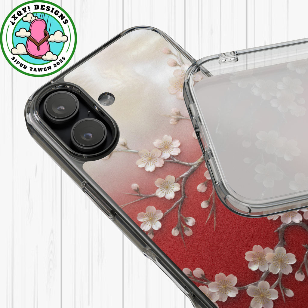 Mother of Pearl Floral Phone Case Elegant Sakura Design Asian Inspired Shell Inlay Artwork Japanese Blossom Decor Mobile Cover