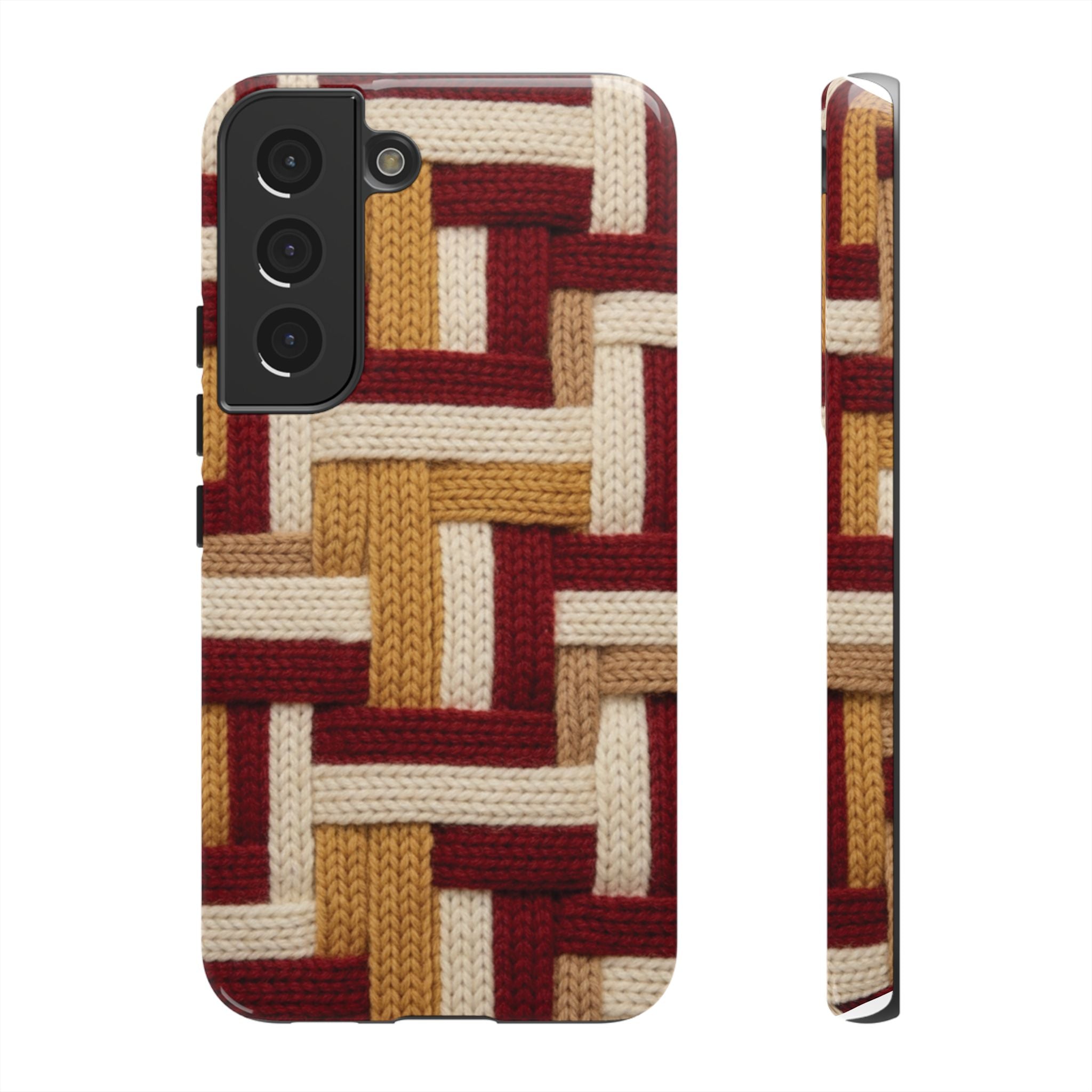 Yarn Pattern Phone Case Cozy Knit Texture Smartphone Protective Cover Elegant Design Mobile Device Cases for Samsung iPhone Pixel Models