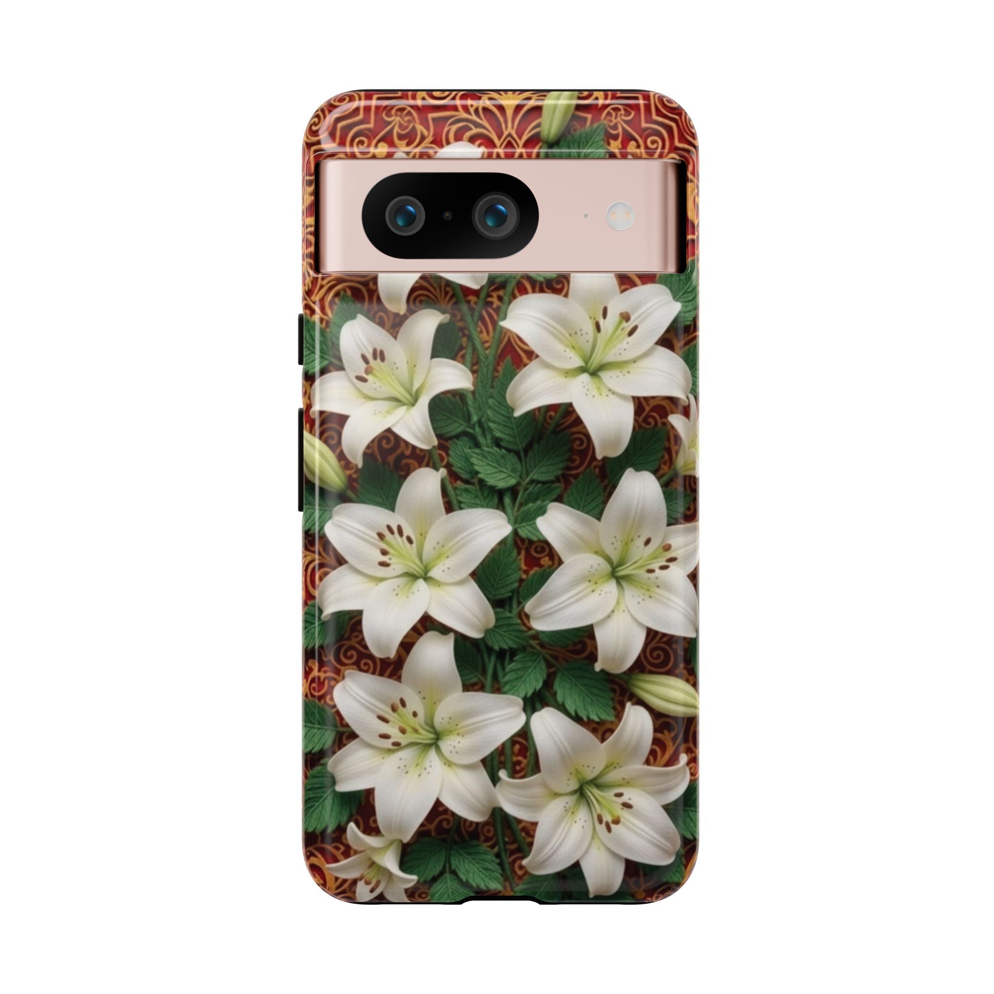 Luxury Lily Phone Case Elegant Floral Ornate Botanical Style Pristine White Bloom Motif Unique Accessory for iPhone Samsung Pixel Devices