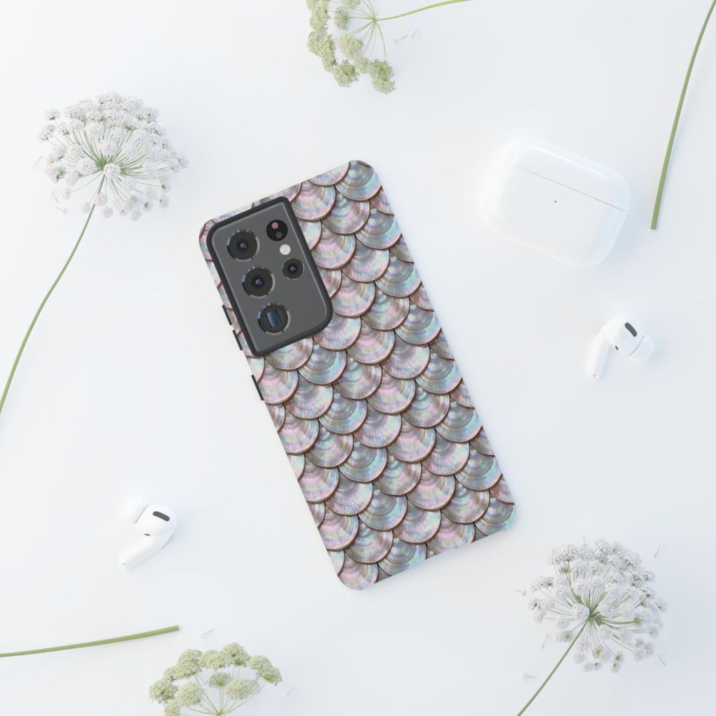 Mother of Pearl Scallop Scale Phone Case — Luxury Galaxy iPhone & Pixel