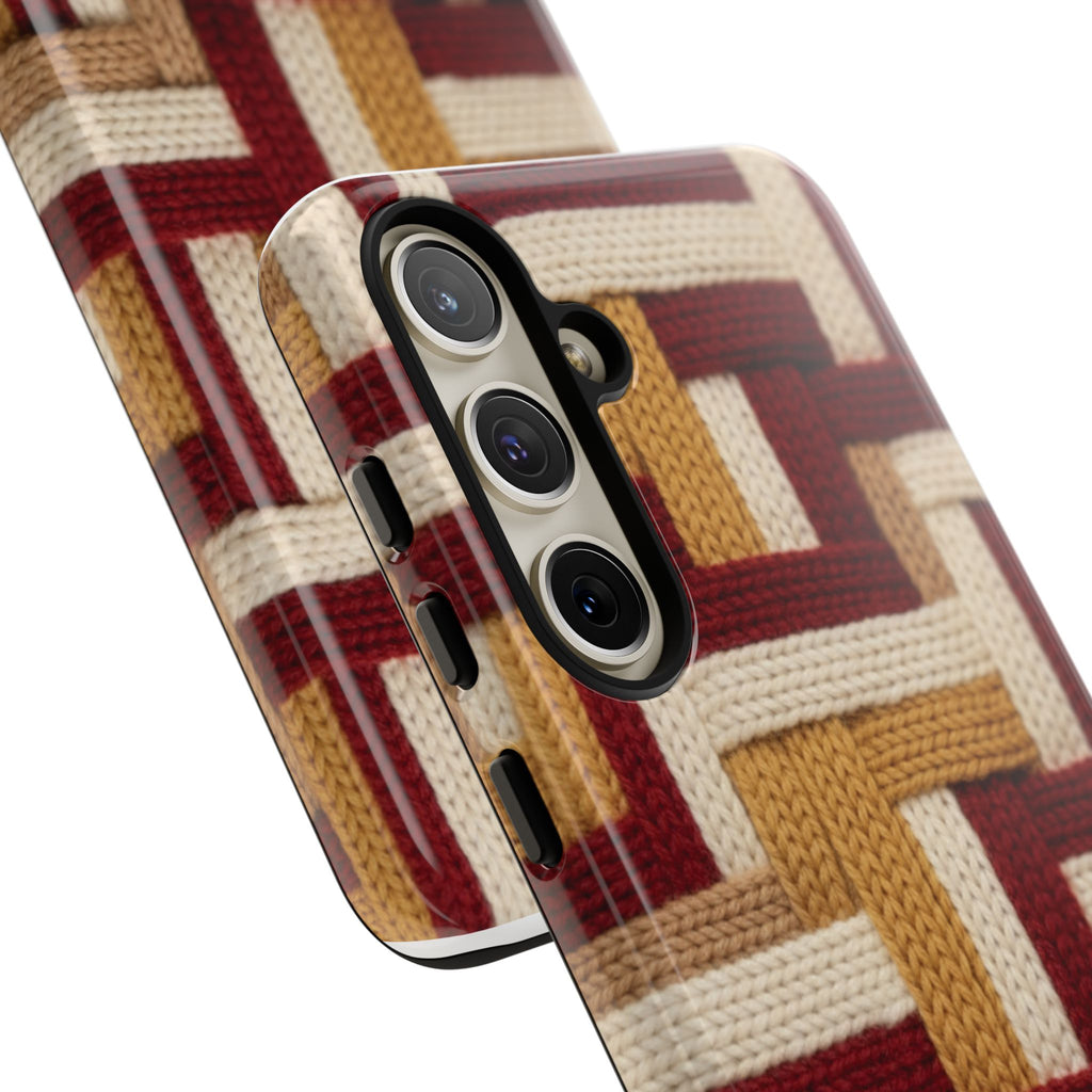 Yarn Pattern Phone Case Cozy Knit Texture Smartphone Protective Cover Elegant Design Mobile Device Cases for Samsung iPhone Pixel Models