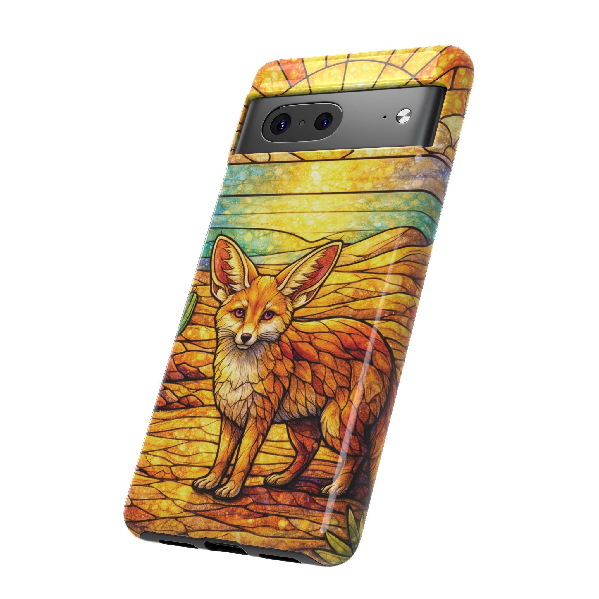 Desert Fox Stained Glass Phone Case — Galaxy & iPhone Pixel Compatible