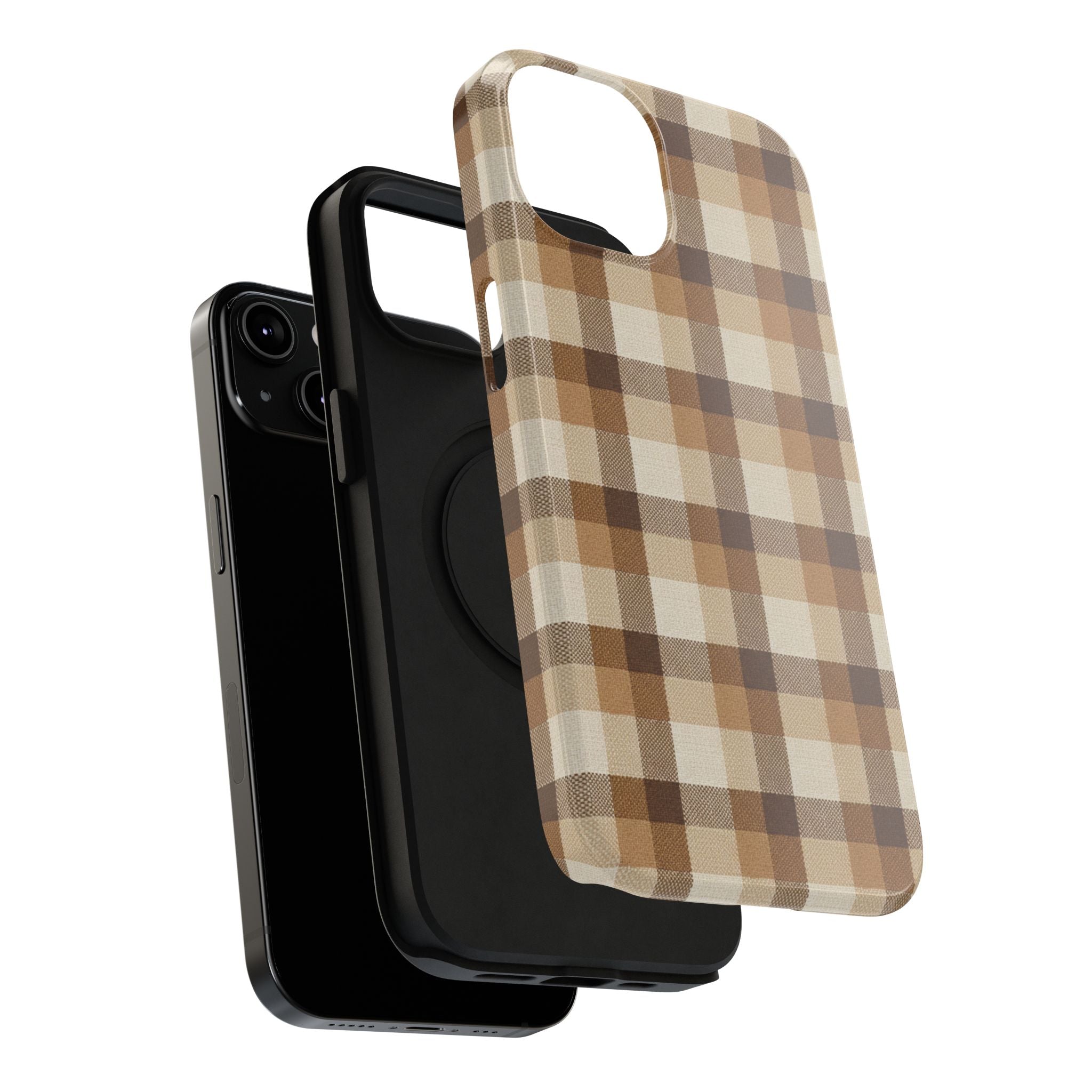 Brown Plaid Pattern Impact-Resistant Case | Checkered Phone Case