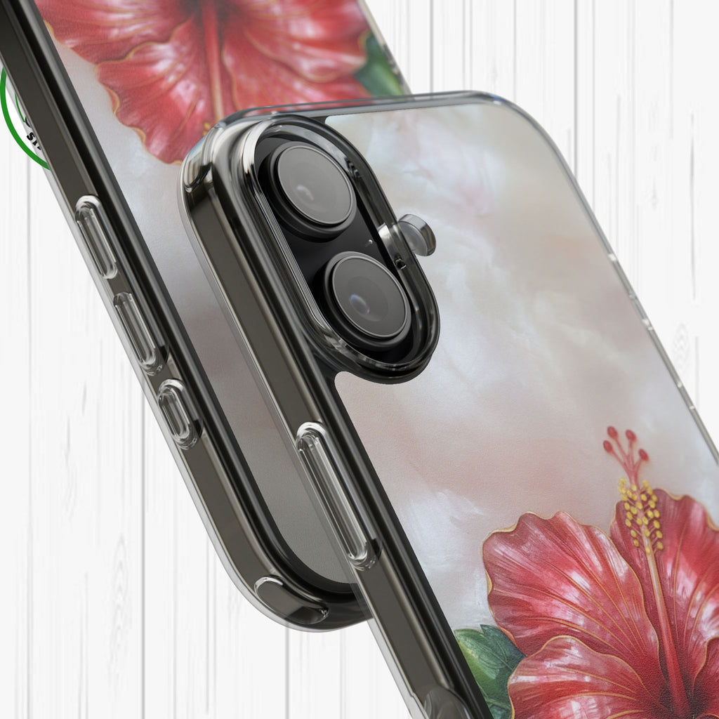 Unique Red flower art Phone Case Floral relief carving Red hibiscus sculpture Decorative tropical flower decor vibrant artistic