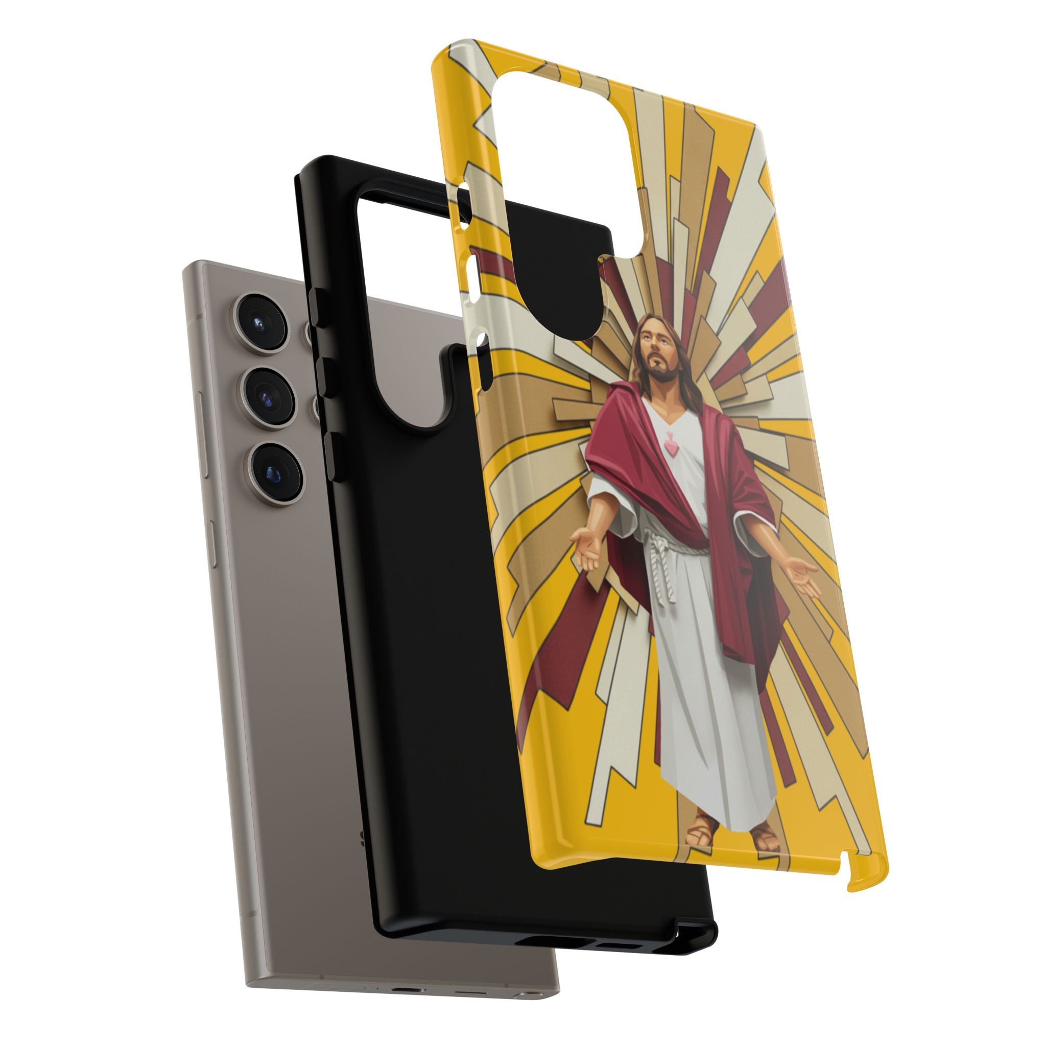 Radiant Jesus Art Phone Case | Christian Faith Inspirational Protective Cover