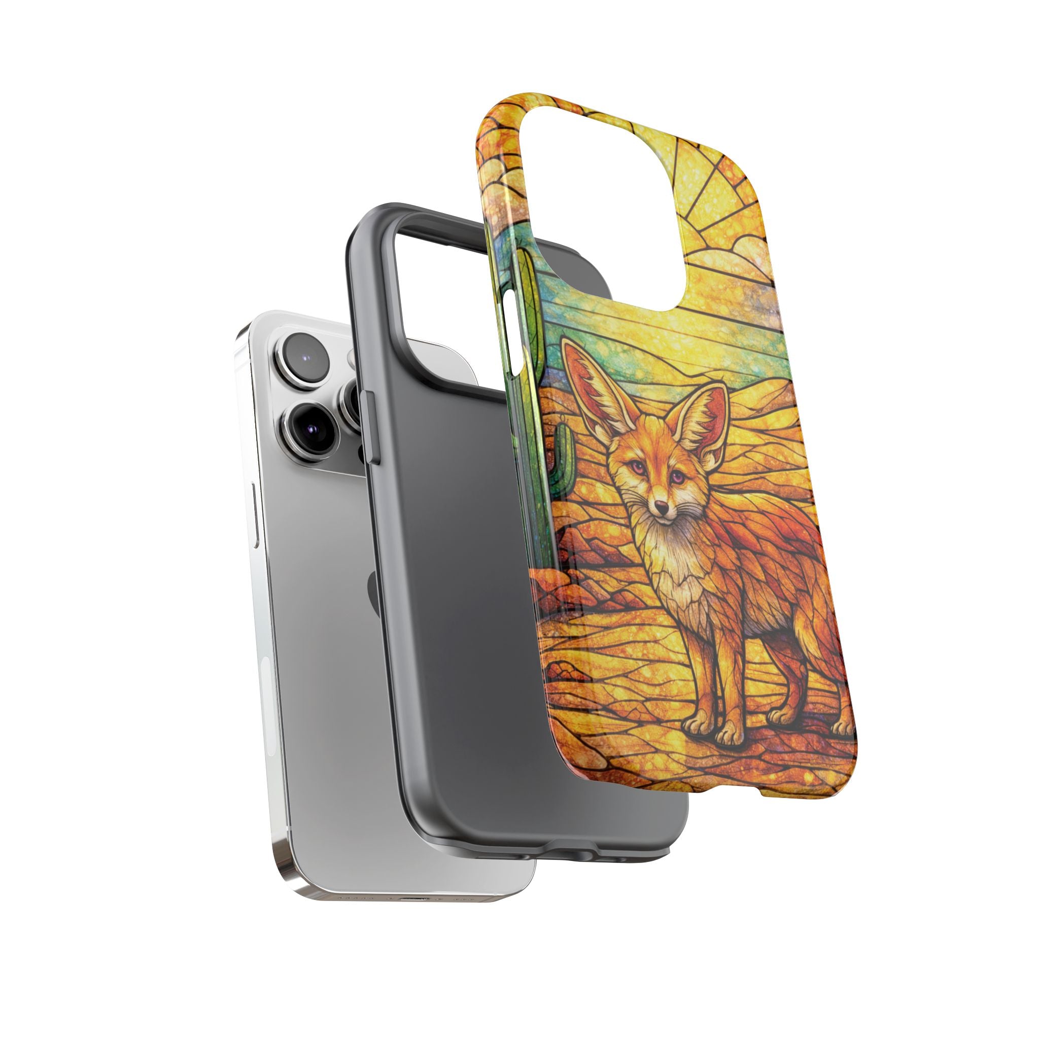 Desert Fox Stained Glass Phone Case — Galaxy & iPhone Pixel Compatible