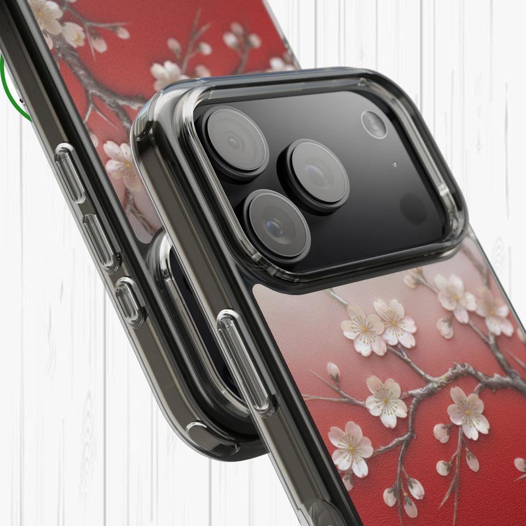 Mother of Pearl Floral Phone Case Elegant Sakura Design Asian Inspired Shell Inlay Artwork Japanese Blossom Decor Mobile Cover