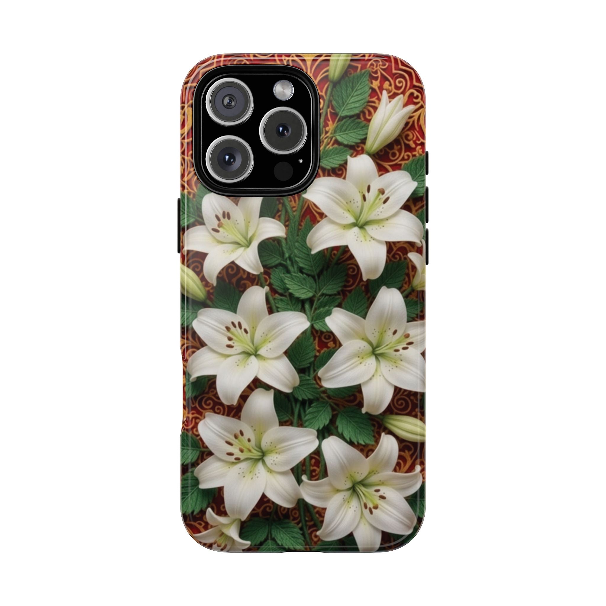 Luxury Lily Phone Case Elegant Floral Ornate Botanical Style Pristine White Bloom Motif Unique Accessory for iPhone Samsung Pixel Devices