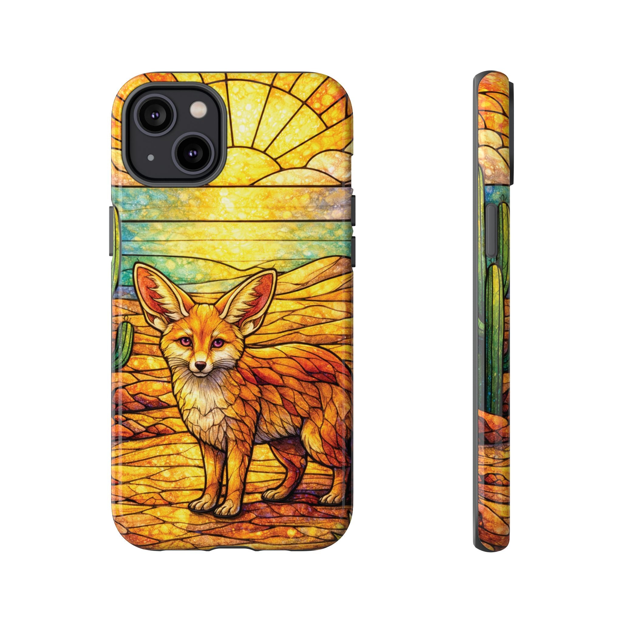 Desert Fox Stained Glass Phone Case — Galaxy & iPhone Pixel Compatible
