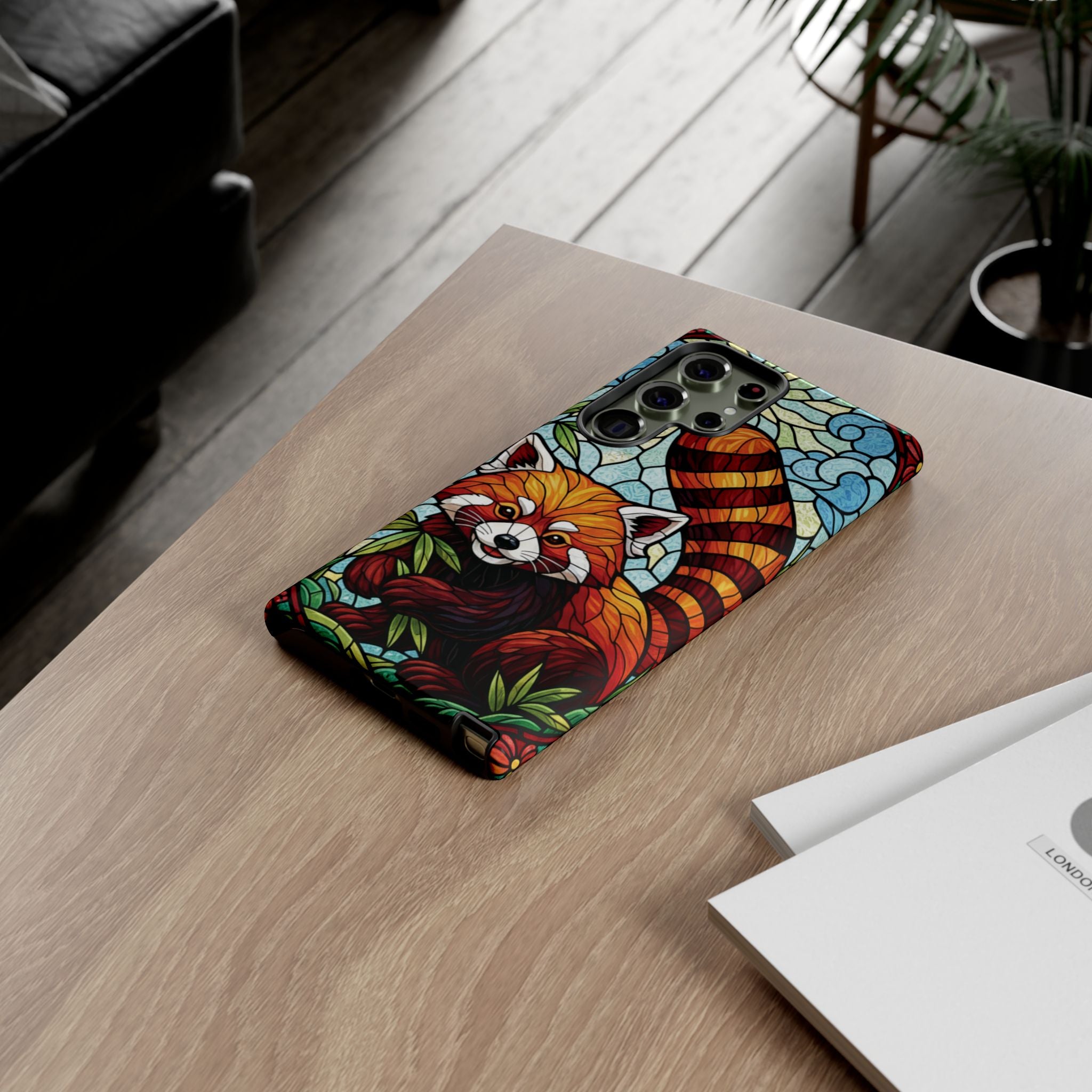 Red Panda Stained Glass Phone Case | Samsung iPhone Pixel