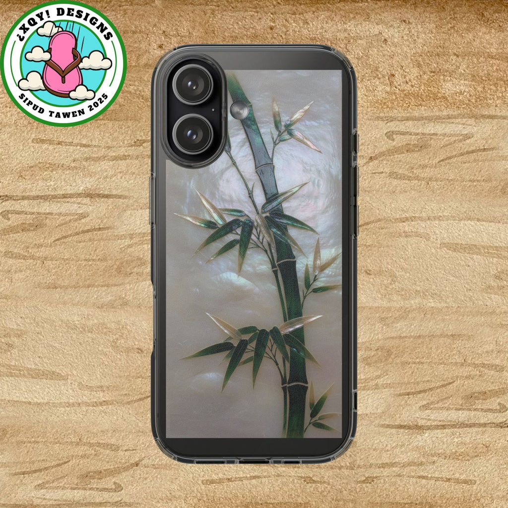 Phone Case, Mother of Pearl Bamboo Floral Design Impact-Resistant Cover, Protective Shell, Unique Gift, Accessories