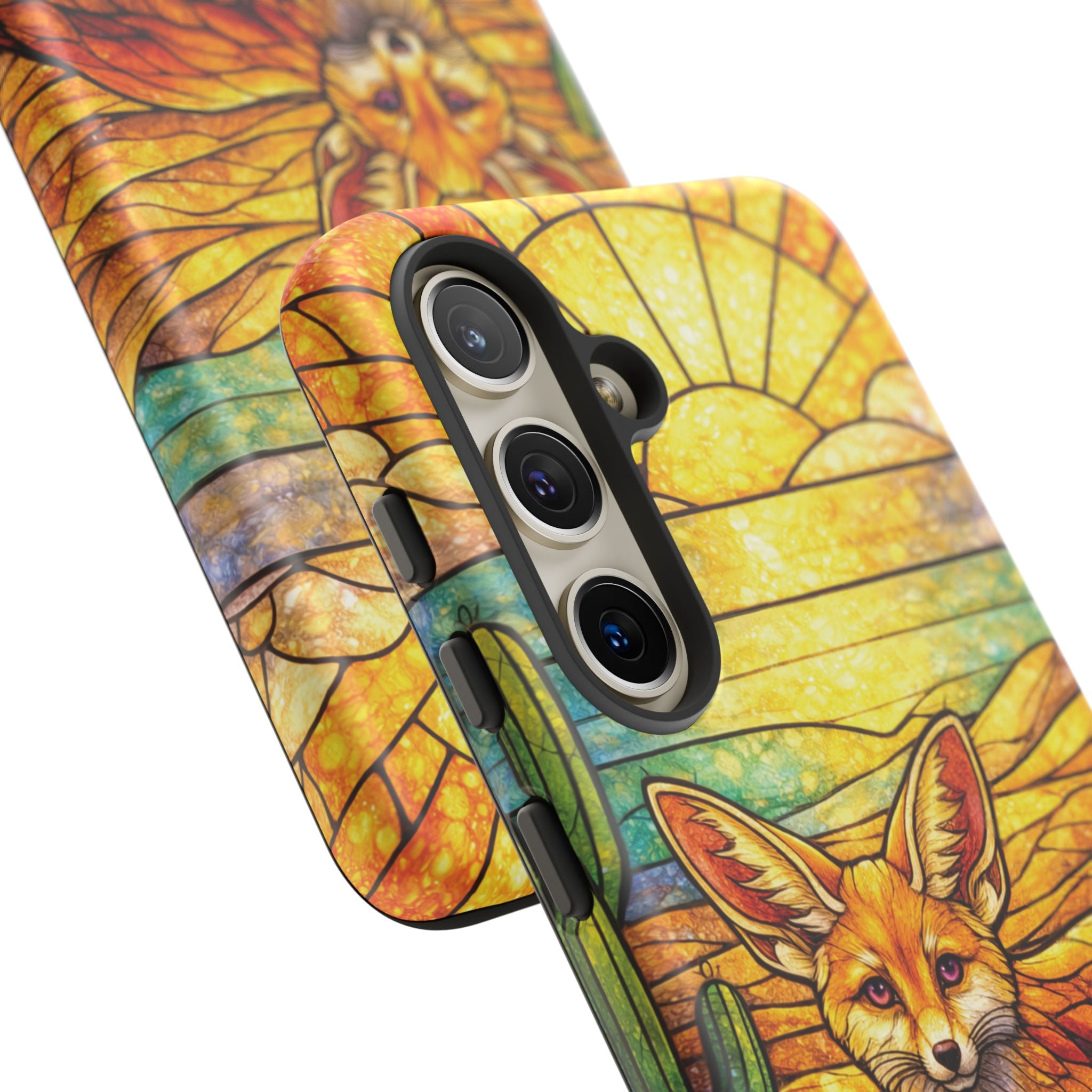 Desert Fox Stained Glass Phone Case — Galaxy & iPhone Pixel Compatible