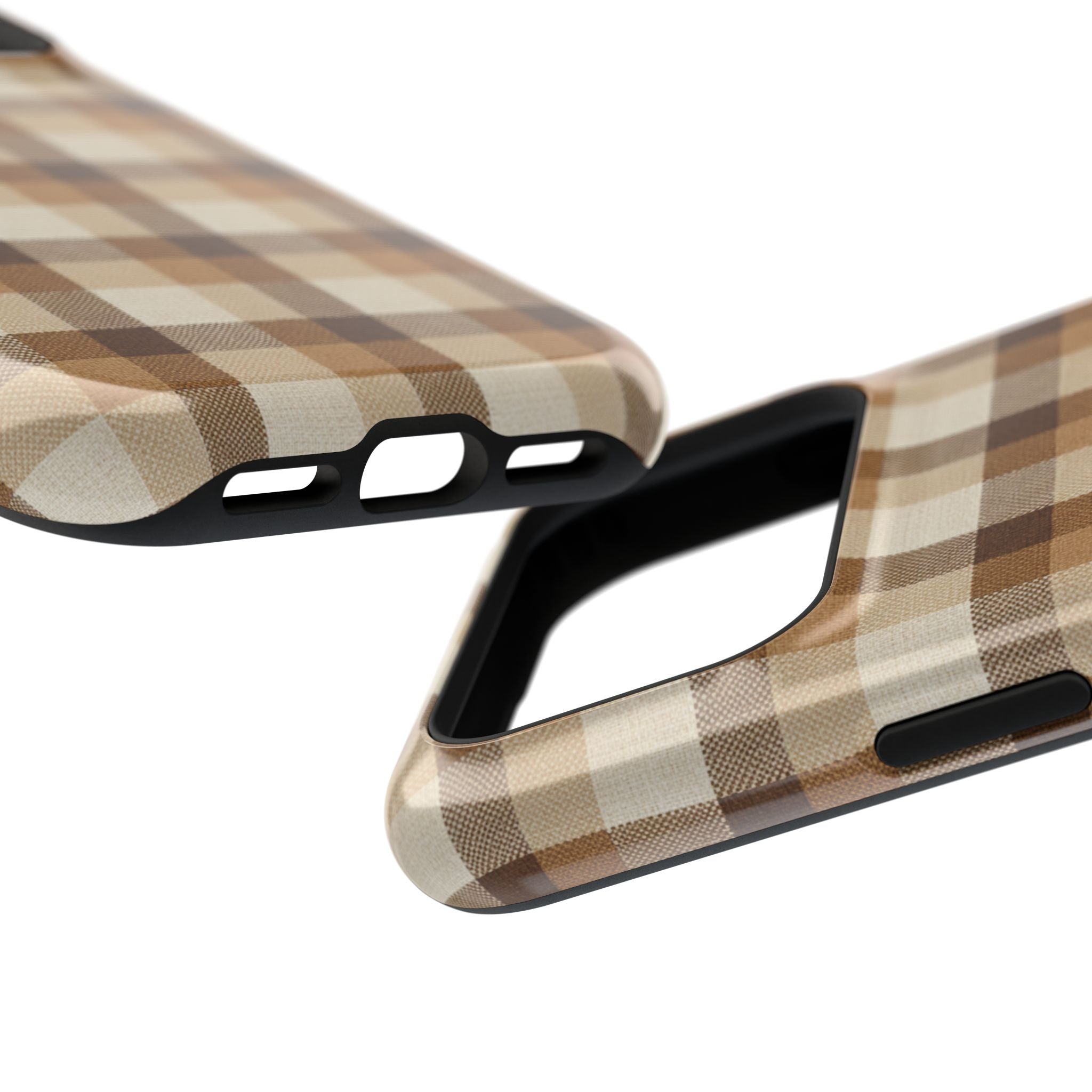 Brown Plaid Pattern Impact-Resistant Case | Checkered Phone Case