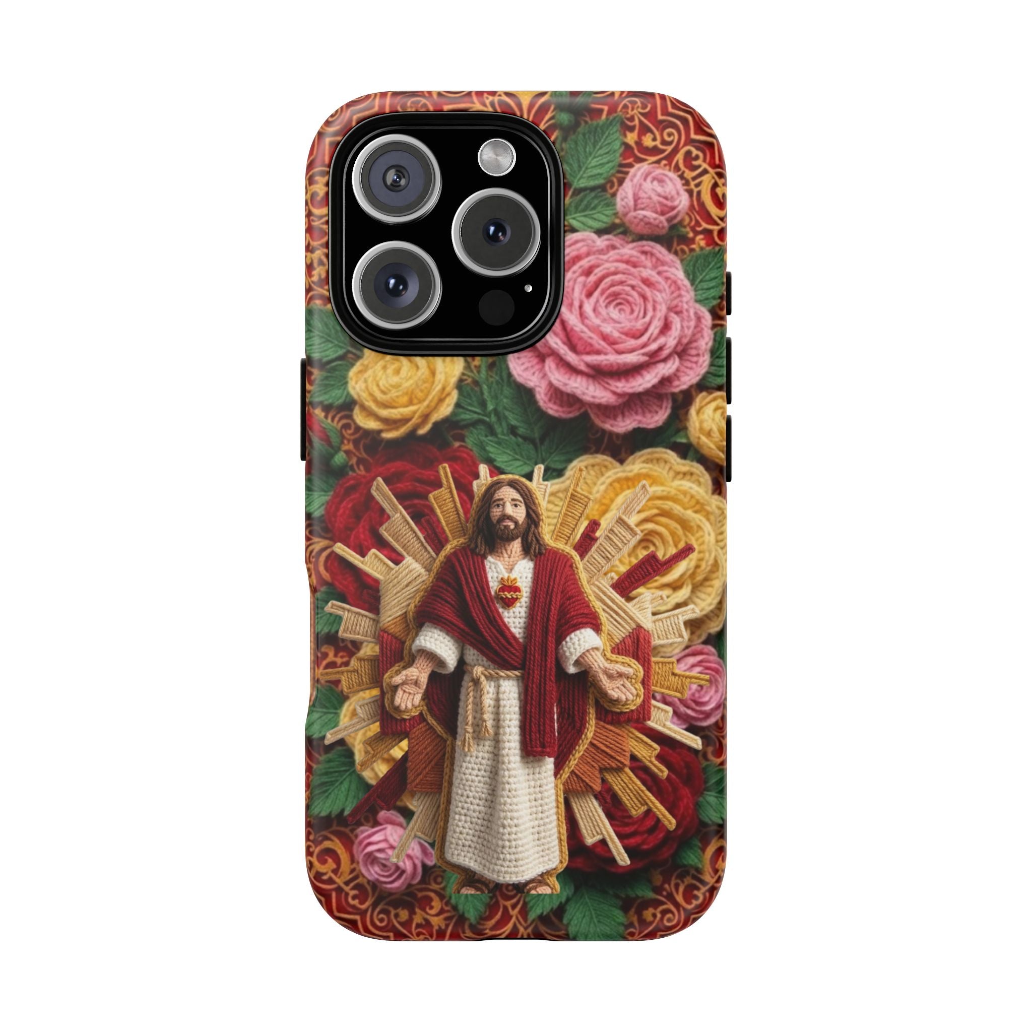 Jesus Resurrection faux-yarn phone case | Resurrection artwork phone case