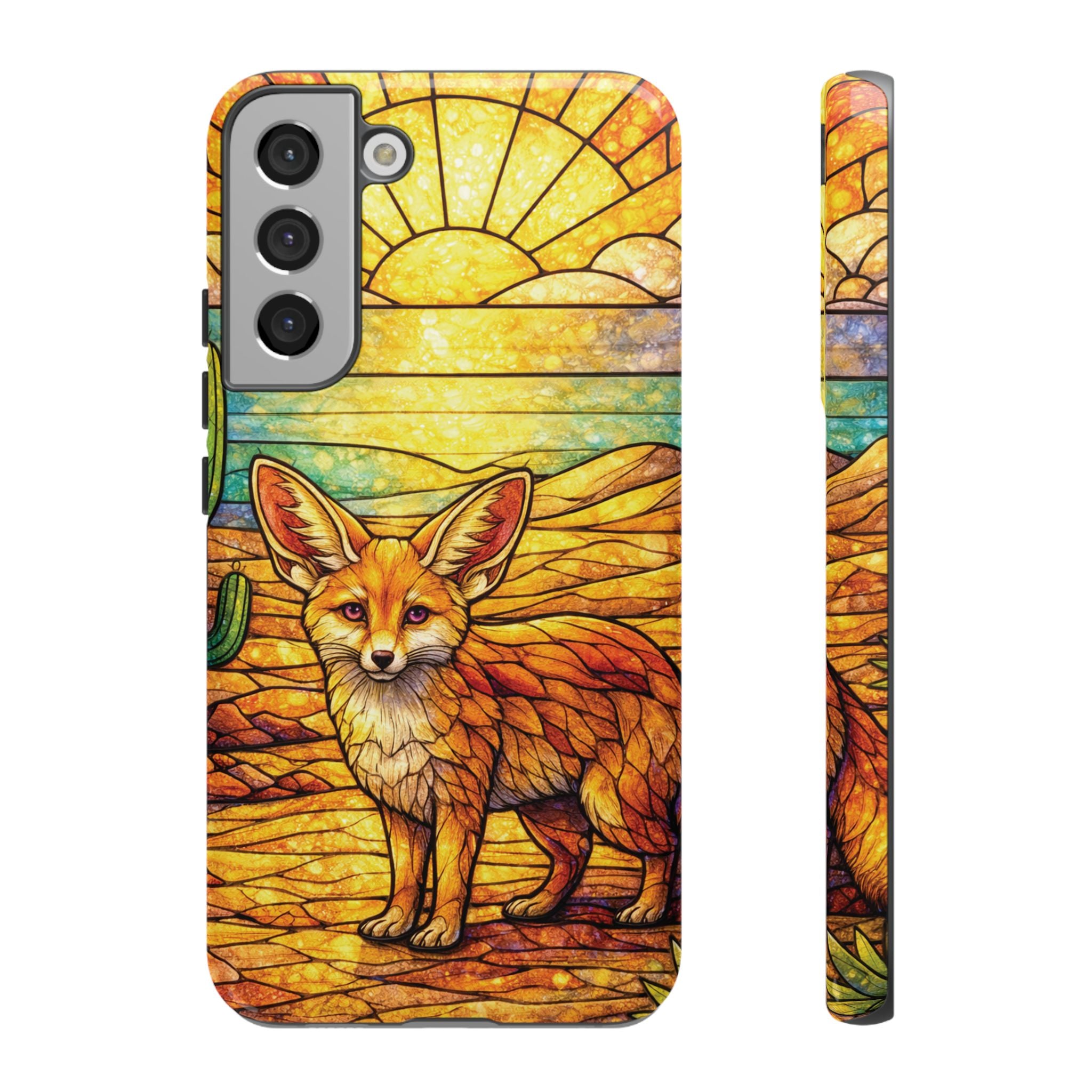 Desert Fox Stained Glass Phone Case — Galaxy & iPhone Pixel Compatible