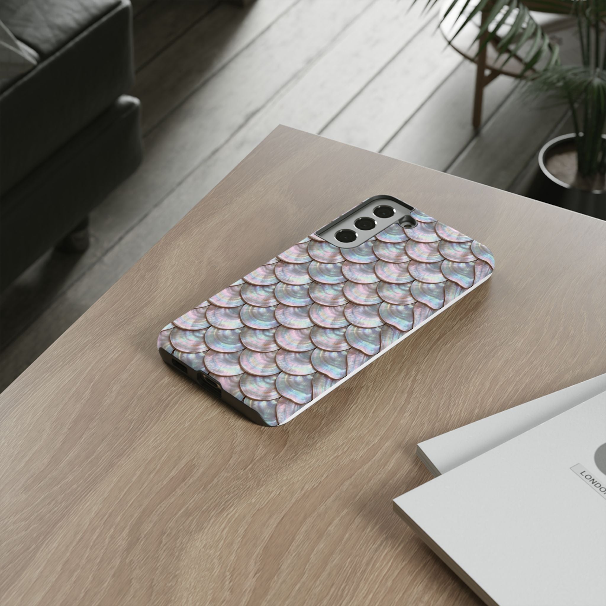 Mother of Pearl Scallop Scale Phone Case — Luxury Galaxy iPhone & Pixel