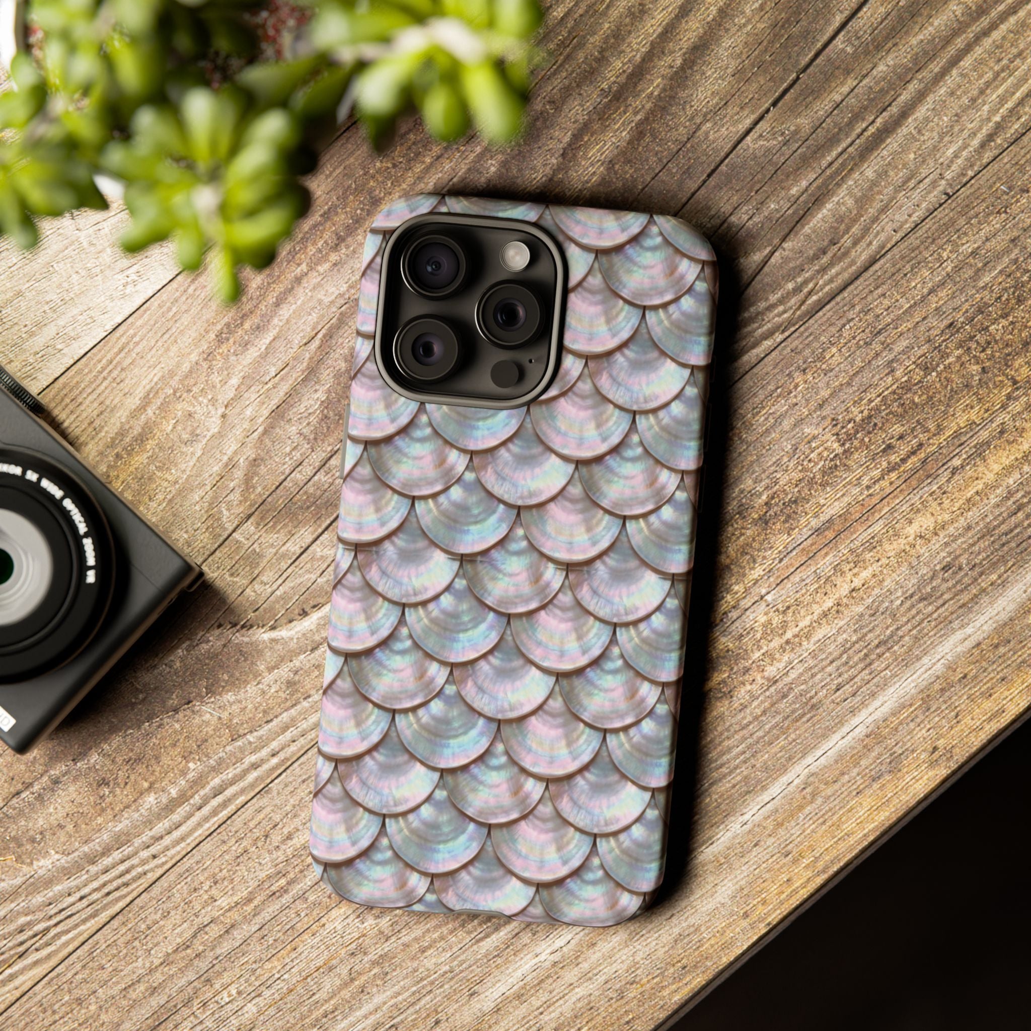 Mother of Pearl Scallop Scale Phone Case — Luxury Galaxy iPhone & Pixel