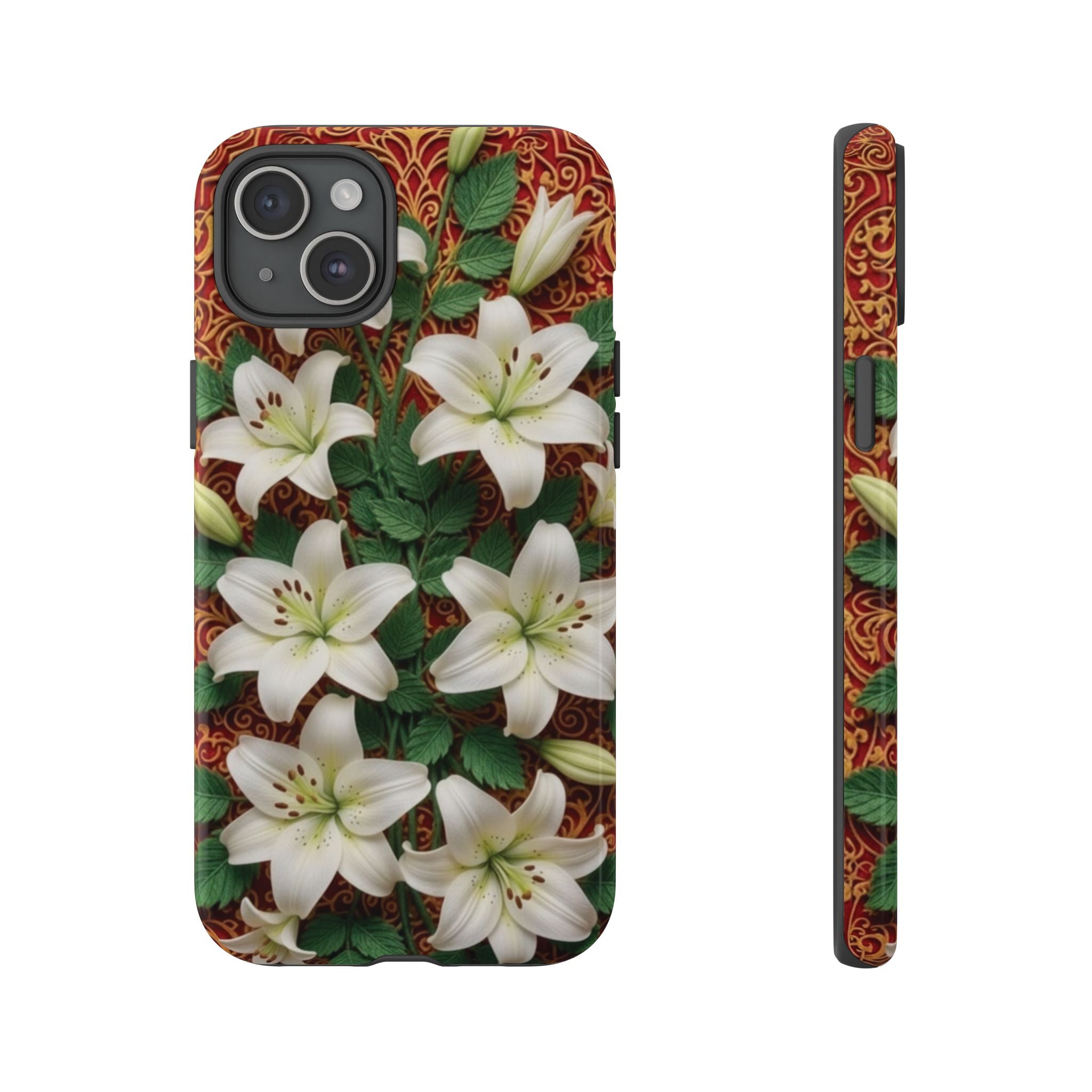 Luxury Lily Phone Case Elegant Floral Ornate Botanical Style Pristine White Bloom Motif Unique Accessory for iPhone Samsung Pixel Devices
