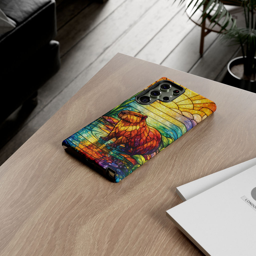 Capybara Stained Glass Galaxy Phone Case — "Tough Cases"