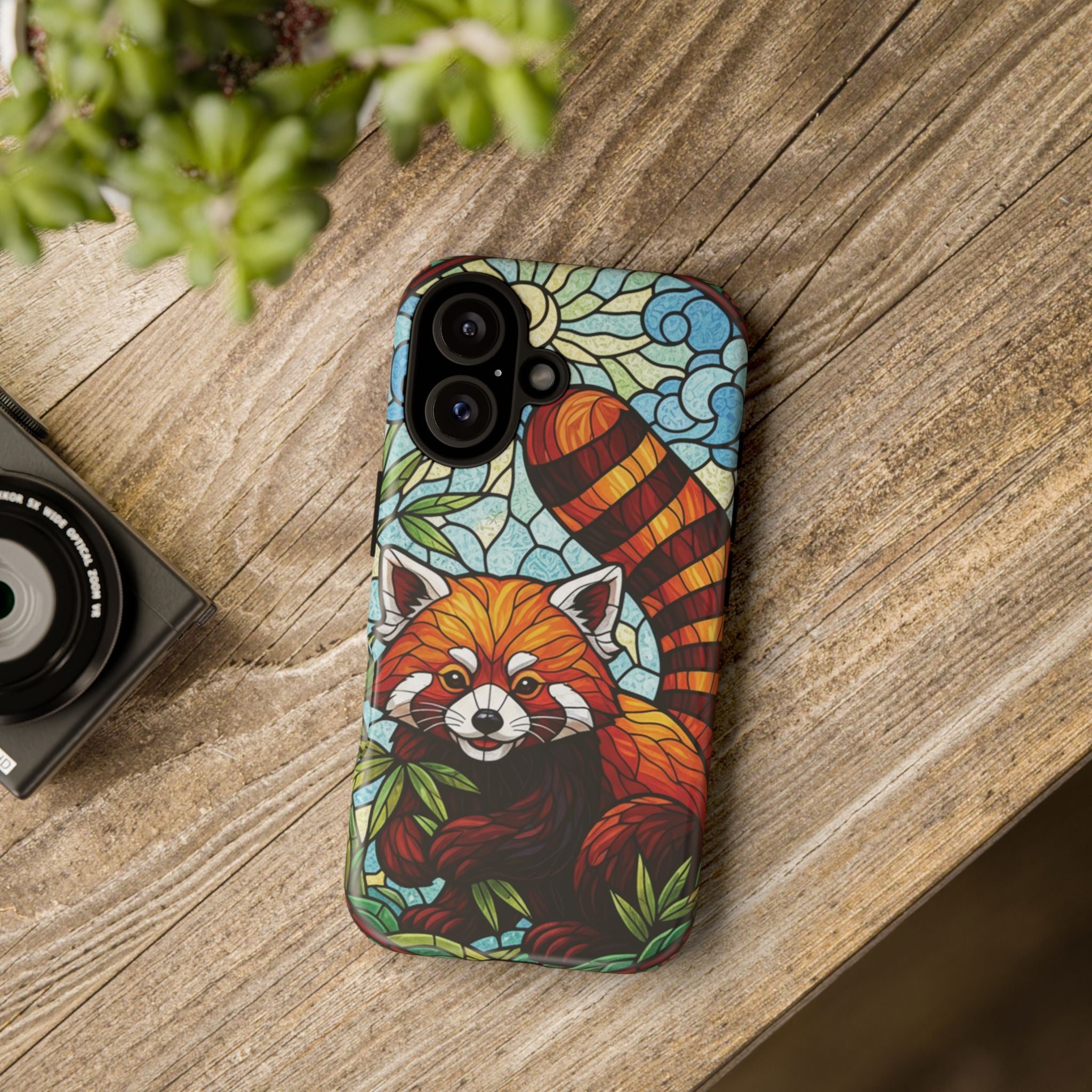 Red Panda Stained Glass Phone Case | Samsung iPhone Pixel