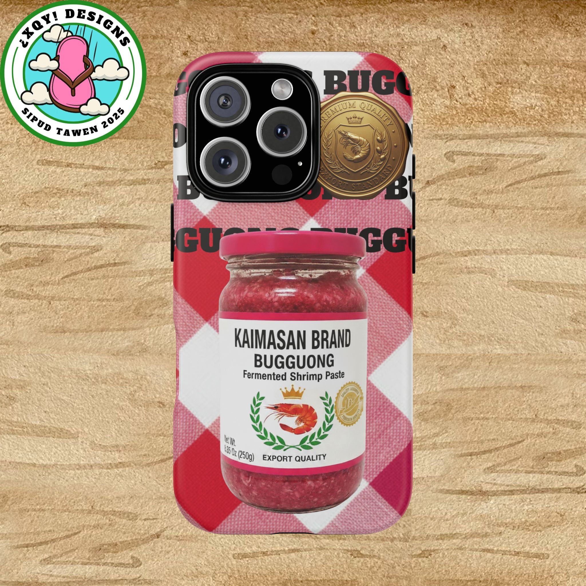 Red Gingham Phone Case Filipino Food Lover Gingham Pattern Phone Accessory Foodie Philippine Cuisine Lover Gift for Foodies