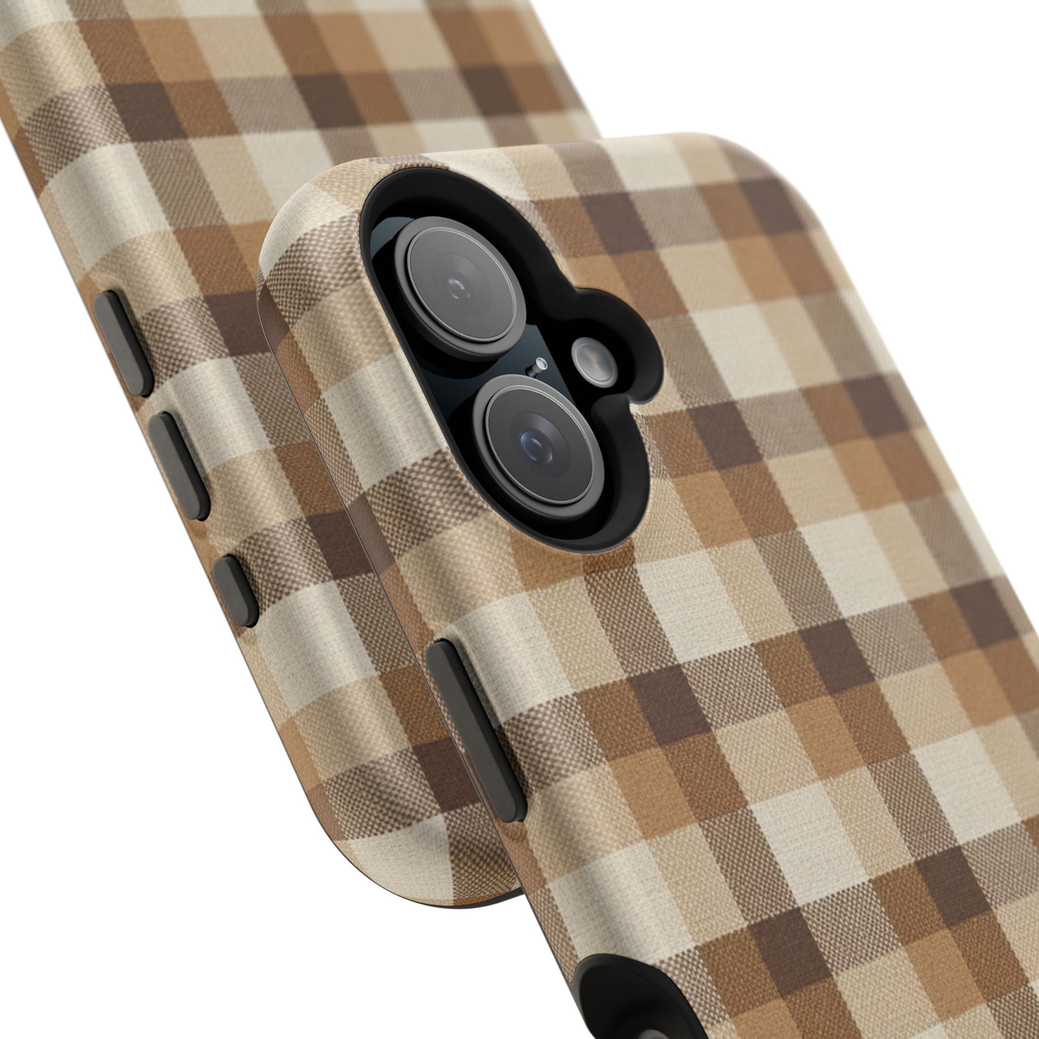 Brown Plaid Pattern Impact-Resistant Case | Checkered Phone Case
