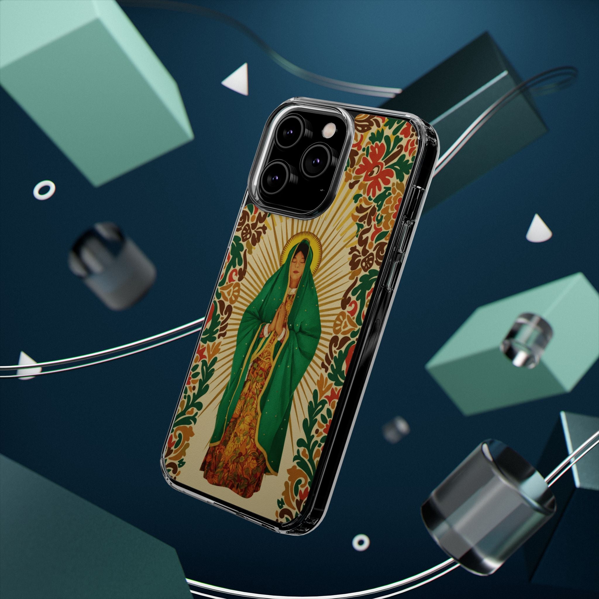 Virgin of Guadalupe Phone Case — Cut-Paper Style Religious Christian iPhone Samsung Pixel