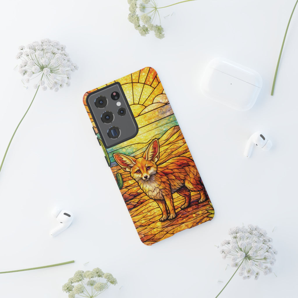 Desert Fox Stained Glass Phone Case — Galaxy & iPhone Pixel Compatible