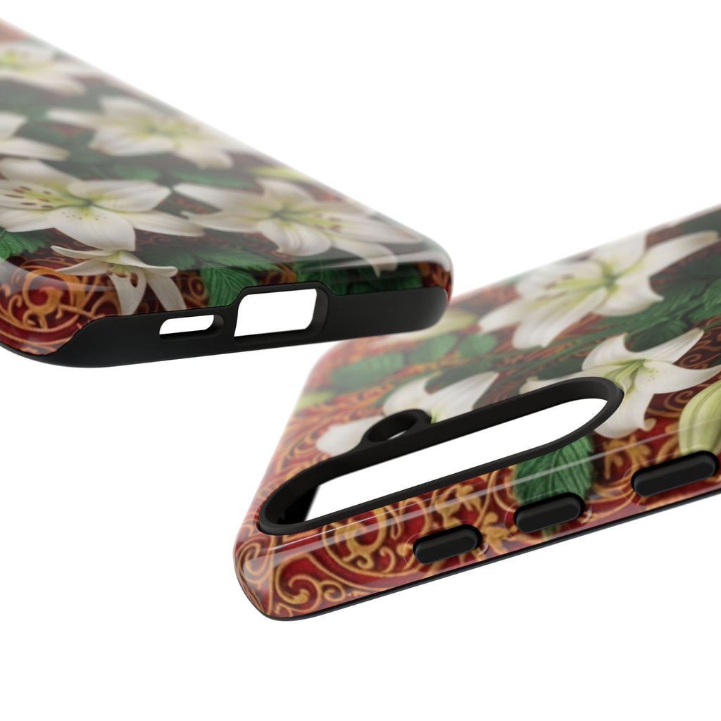 Luxury Lily Phone Case Elegant Floral Ornate Botanical Style Pristine White Bloom Motif Unique Accessory for iPhone Samsung Pixel Devices