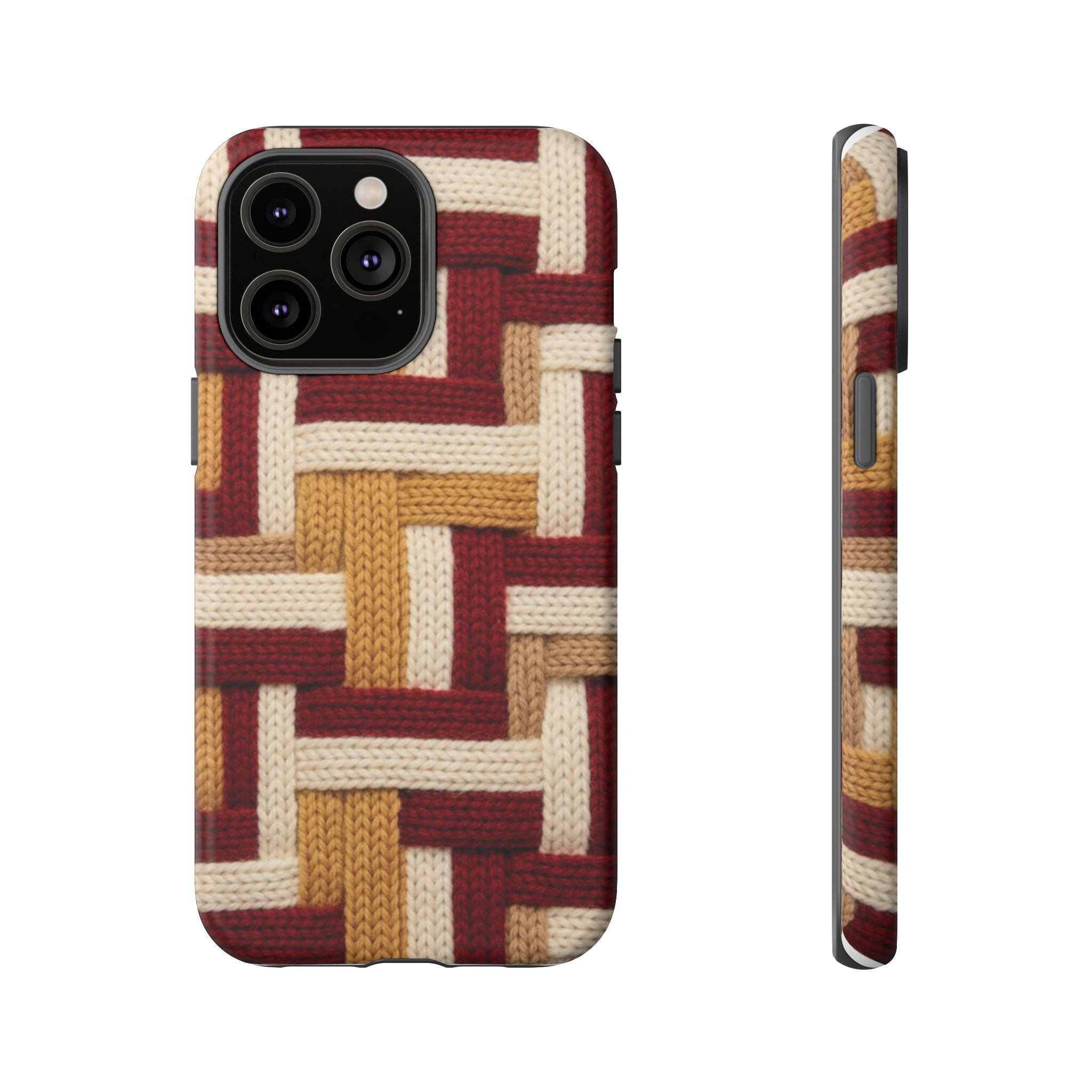 Yarn Pattern Phone Case Cozy Knit Texture Smartphone Protective Cover Elegant Design Mobile Device Cases for Samsung iPhone Pixel Models