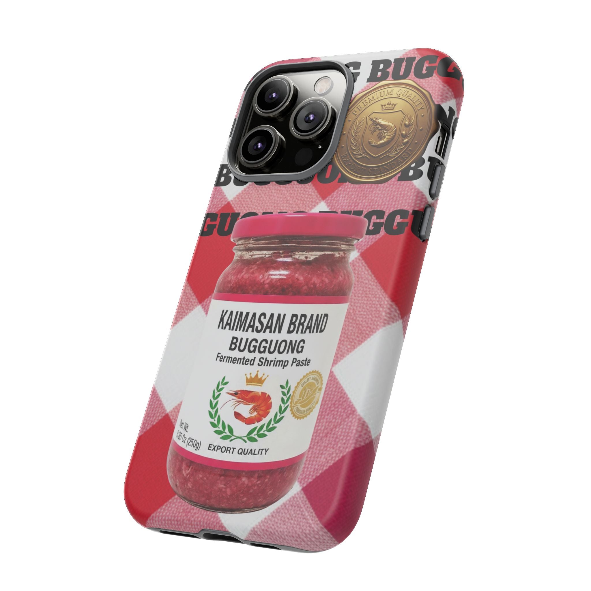 Red Gingham Phone Case Filipino Food Lover Gingham Pattern Phone Accessory Foodie Philippine Cuisine Lover Gift for Foodies