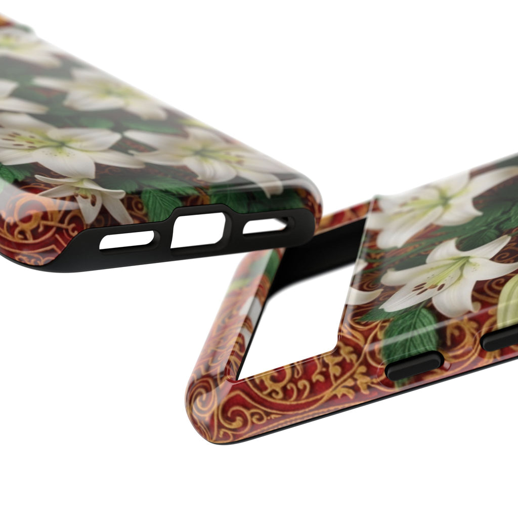 Luxury Lily Phone Case Elegant Floral Ornate Botanical Style Pristine White Bloom Motif Unique Accessory for iPhone Samsung Pixel Devices