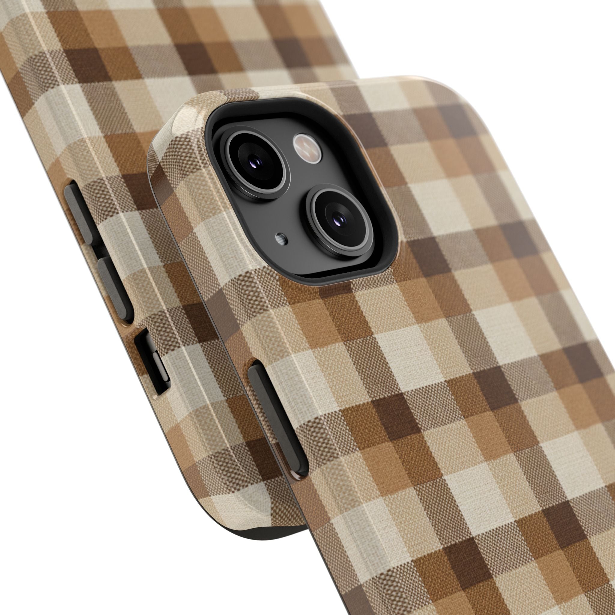 Brown Plaid Pattern Impact-Resistant Case | Checkered Phone Case