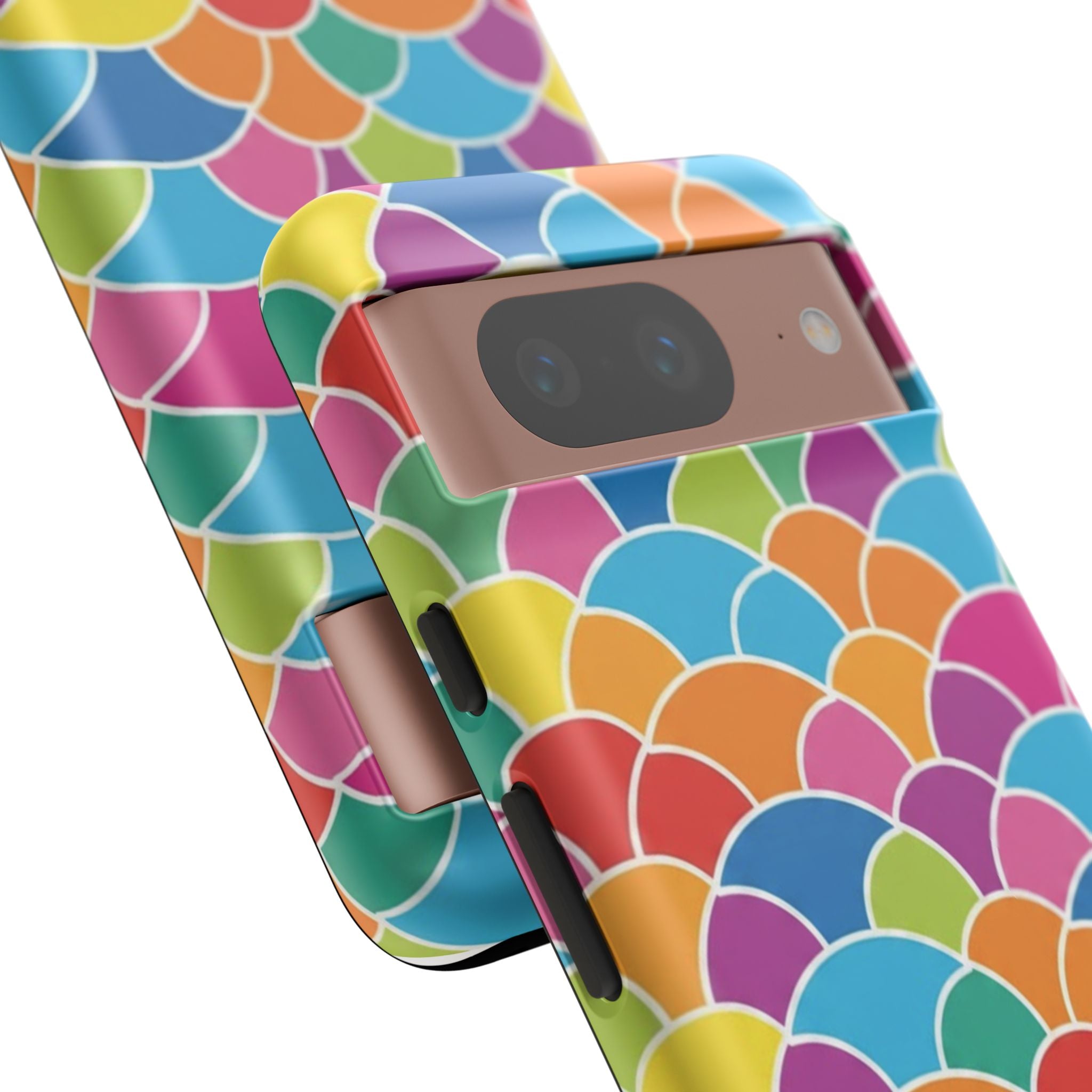 Colorful Scallop Pattern Phone Case Vibrant Protective Mermaid Scales Cover Eye-Catching Abstract Design for Samsung iPhone Pixel Models