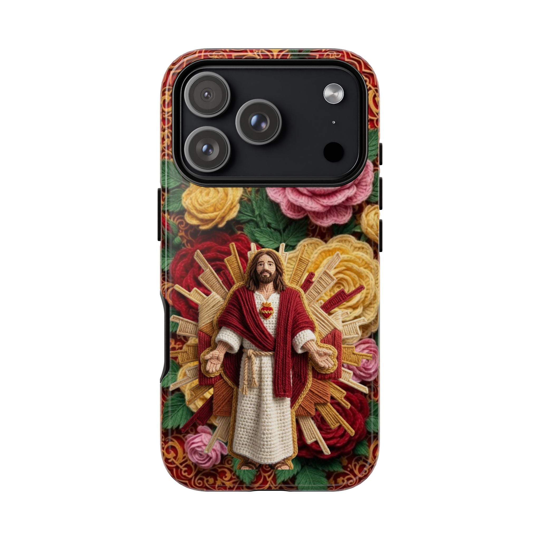 Jesus Resurrection faux-yarn phone case | Resurrection artwork phone case