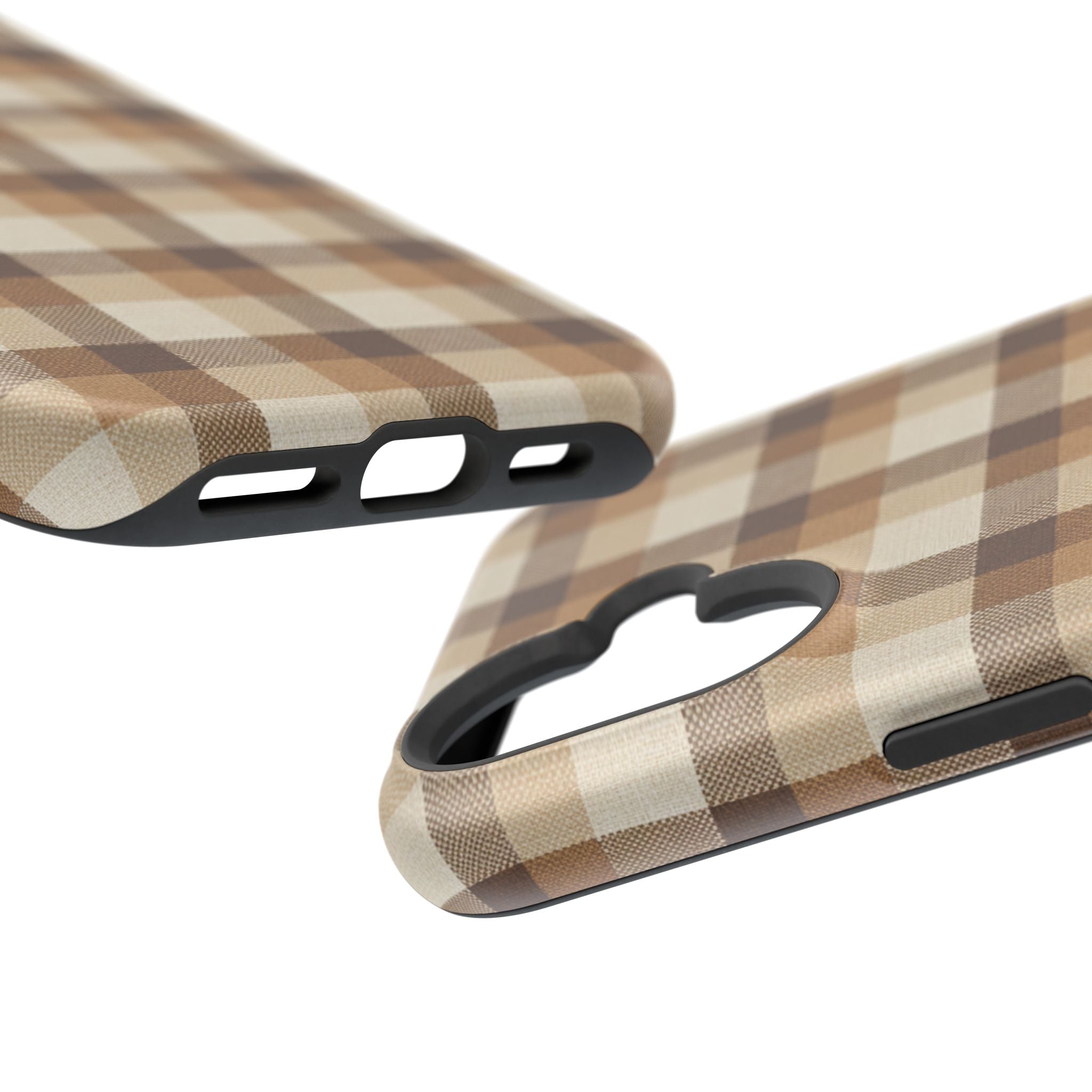 Brown Plaid Pattern Impact-Resistant Case | Checkered Phone Case