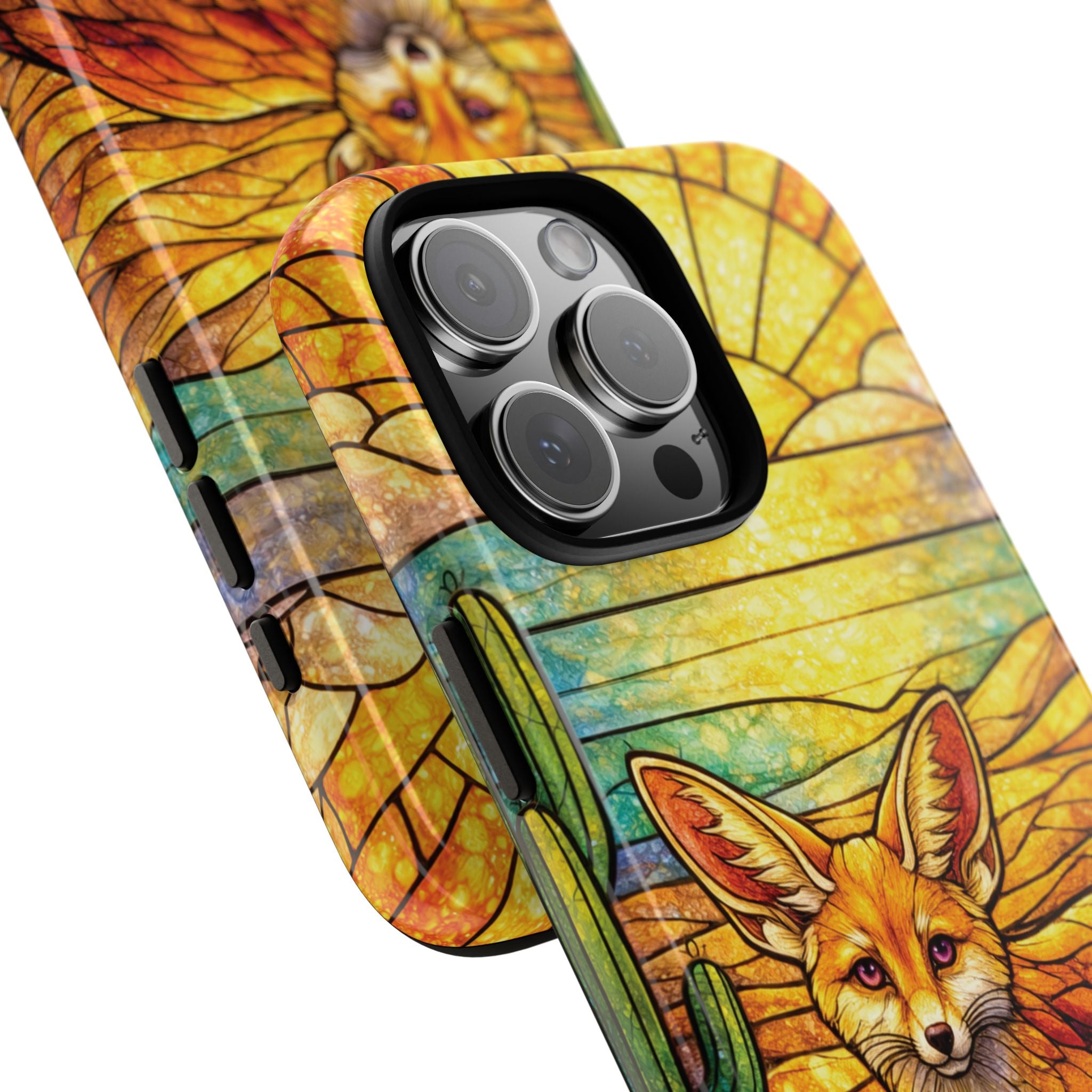 Desert Fox Stained Glass Phone Case — Galaxy & iPhone Pixel Compatible