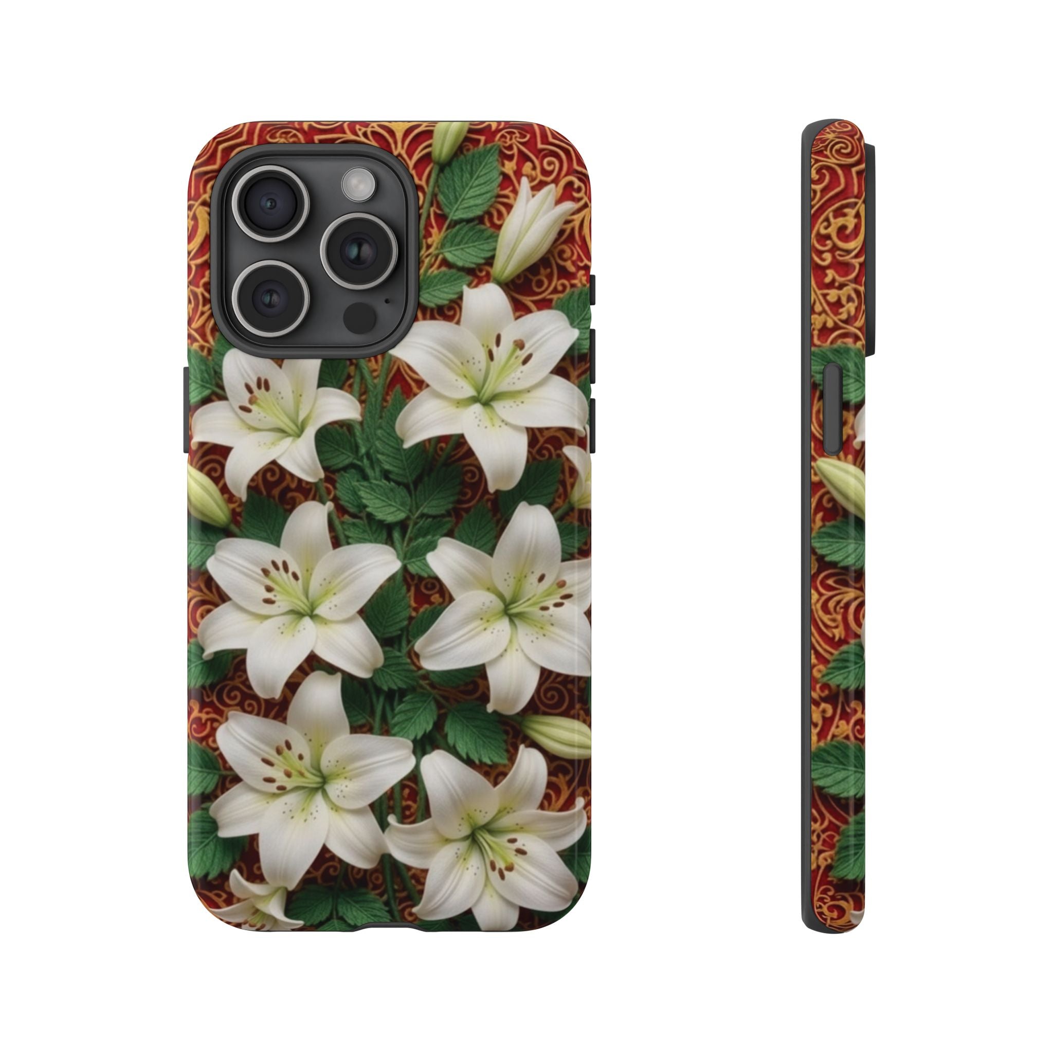 Luxury Lily Phone Case Elegant Floral Ornate Botanical Style Pristine White Bloom Motif Unique Accessory for iPhone Samsung Pixel Devices