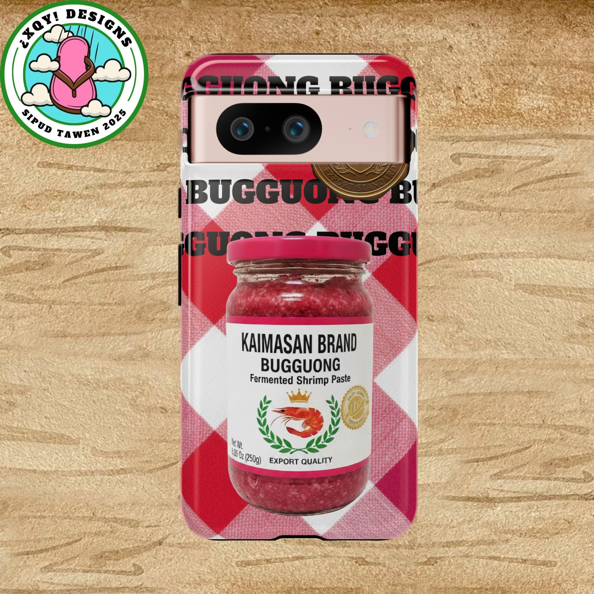 Red Gingham Phone Case Filipino Food Lover Gingham Pattern Phone Accessory Foodie Philippine Cuisine Lover Gift for Foodies