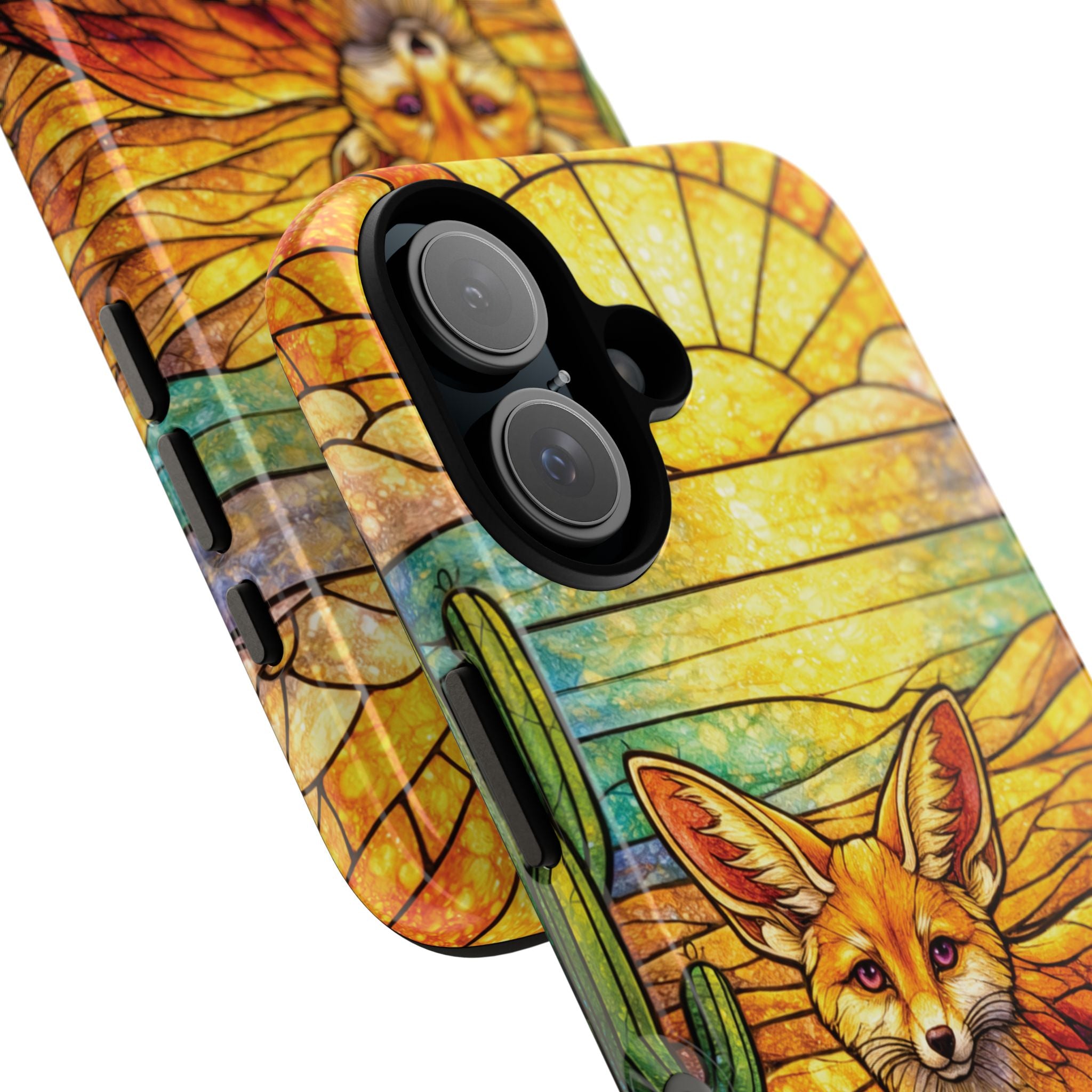 Desert Fox Stained Glass Phone Case — Galaxy & iPhone Pixel Compatible