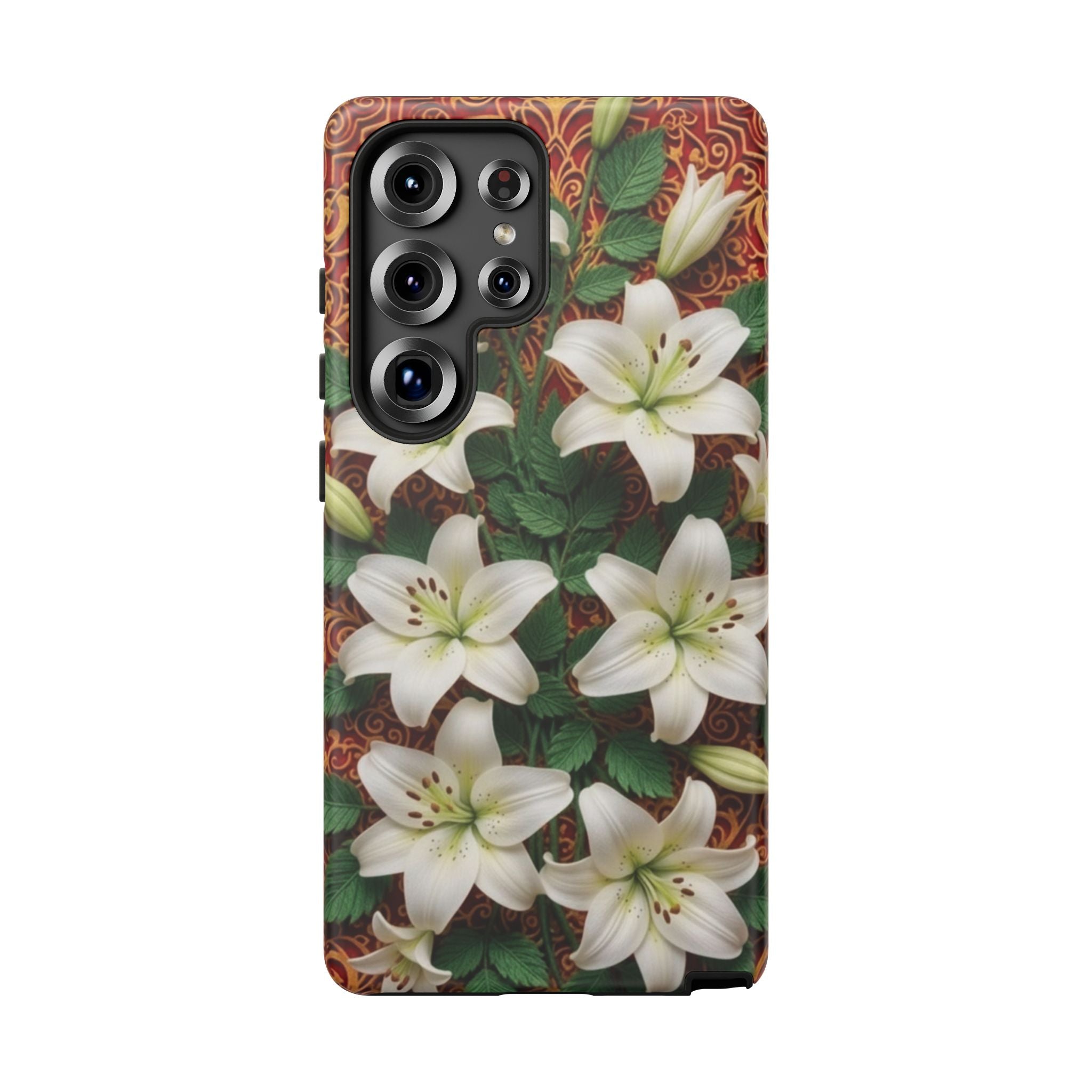 Luxury Lily Phone Case Elegant Floral Ornate Botanical Style Pristine White Bloom Motif Unique Accessory for iPhone Samsung Pixel Devices