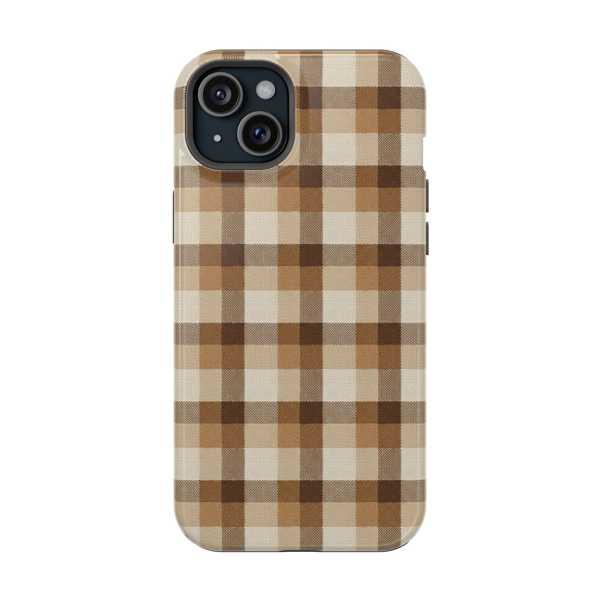 Brown Plaid Pattern Impact-Resistant Case | Checkered Phone Case